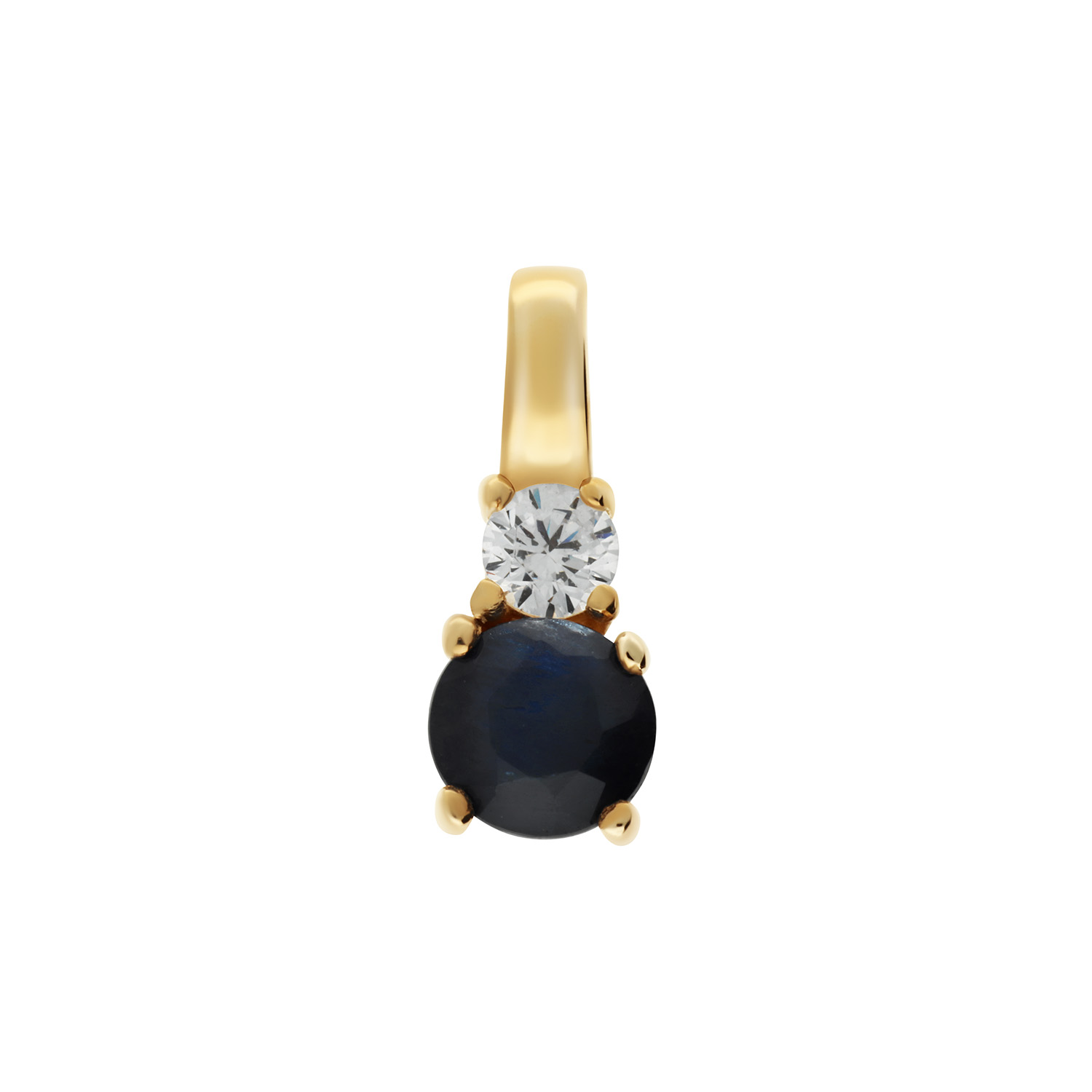 gouden hanger, saffier+zirconia