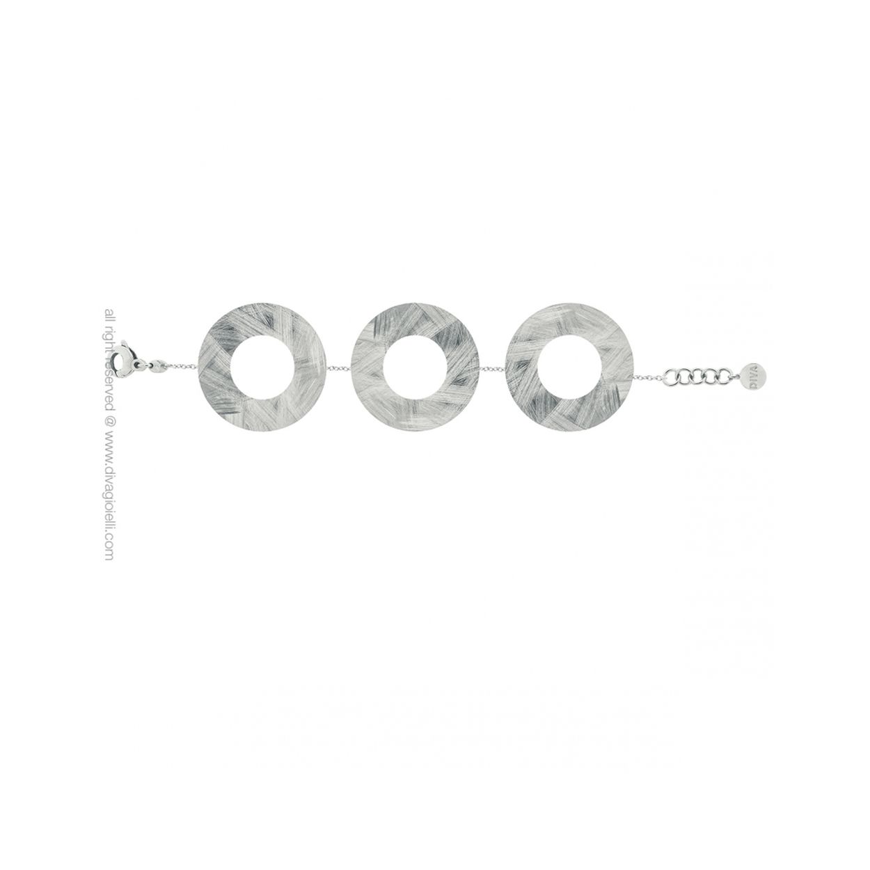 Armband - Piper platte cirkels 40mm rhodium