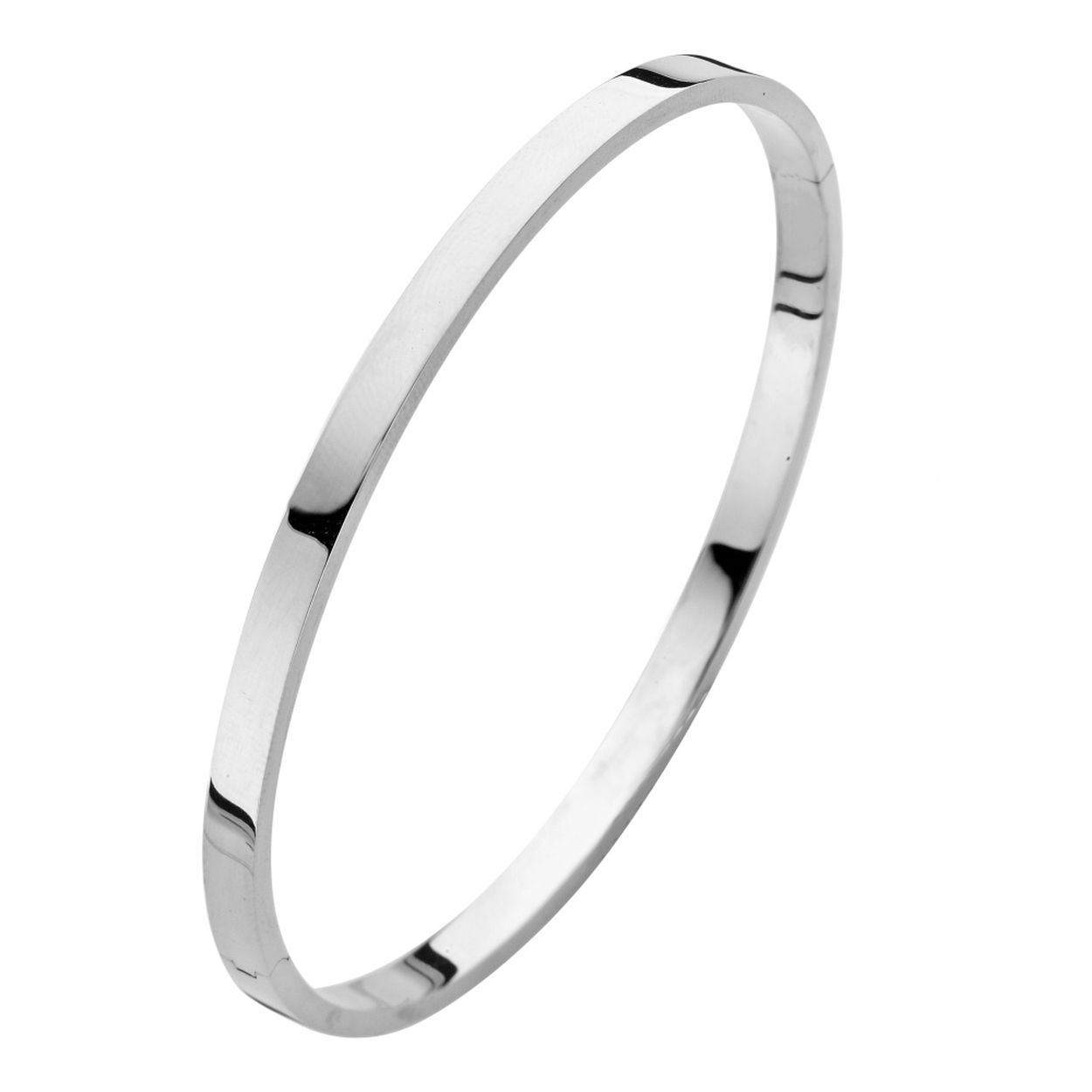 Bangle recht 4mm-vierkant-zilver