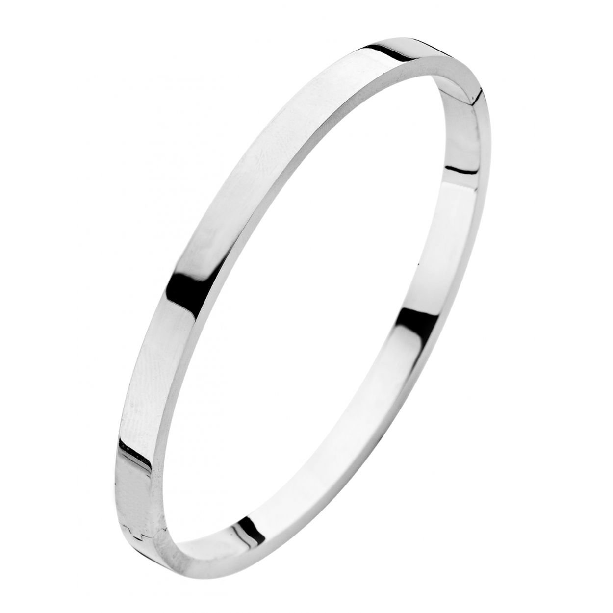 Bangle recht 5mm-vierkant-zilver