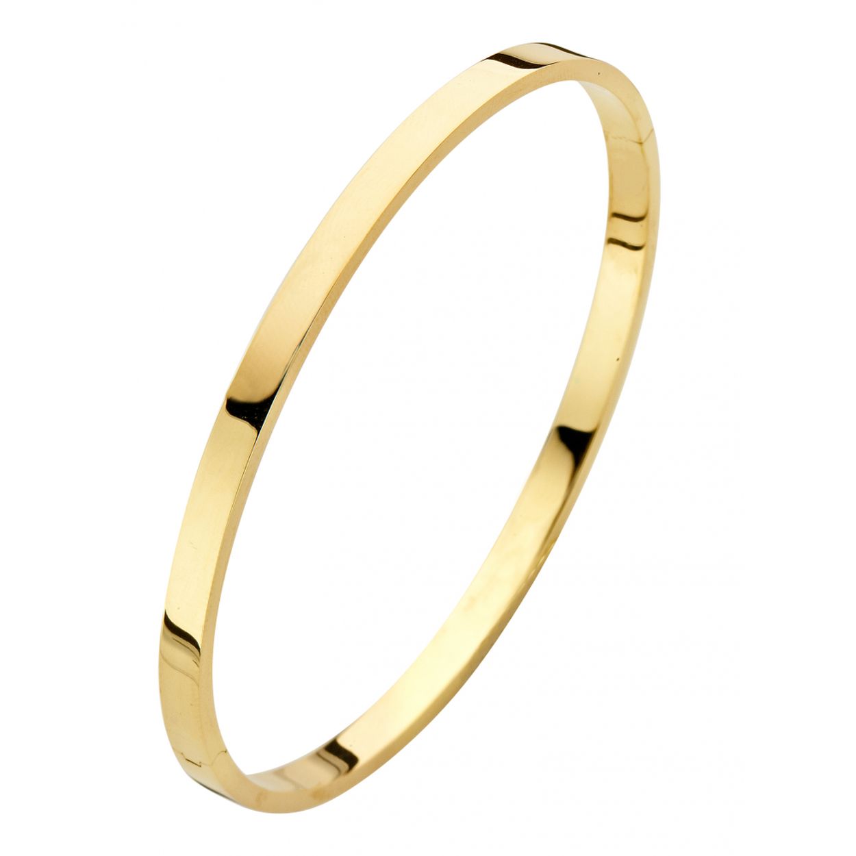 Bangle recht 4mm-vierkant-geel