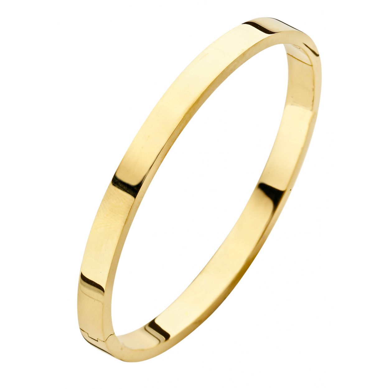 Bangle recht 6mm-vierkant-geel