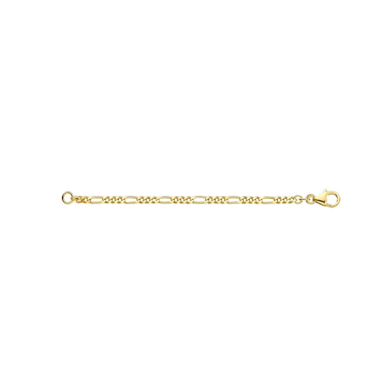 Fjory - Geelgouden figaro collier met zilveren kern, 4mm, 45cm - 40-F0445