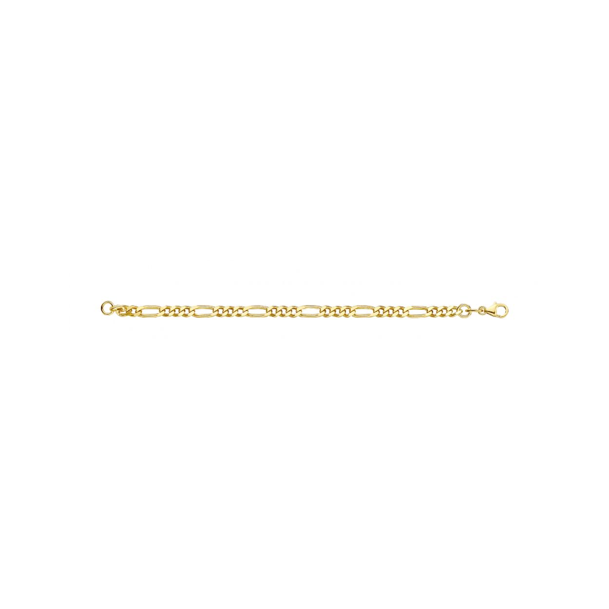 FJORY Gouden armband met zilveren kern. 6mm Figaro 21cm