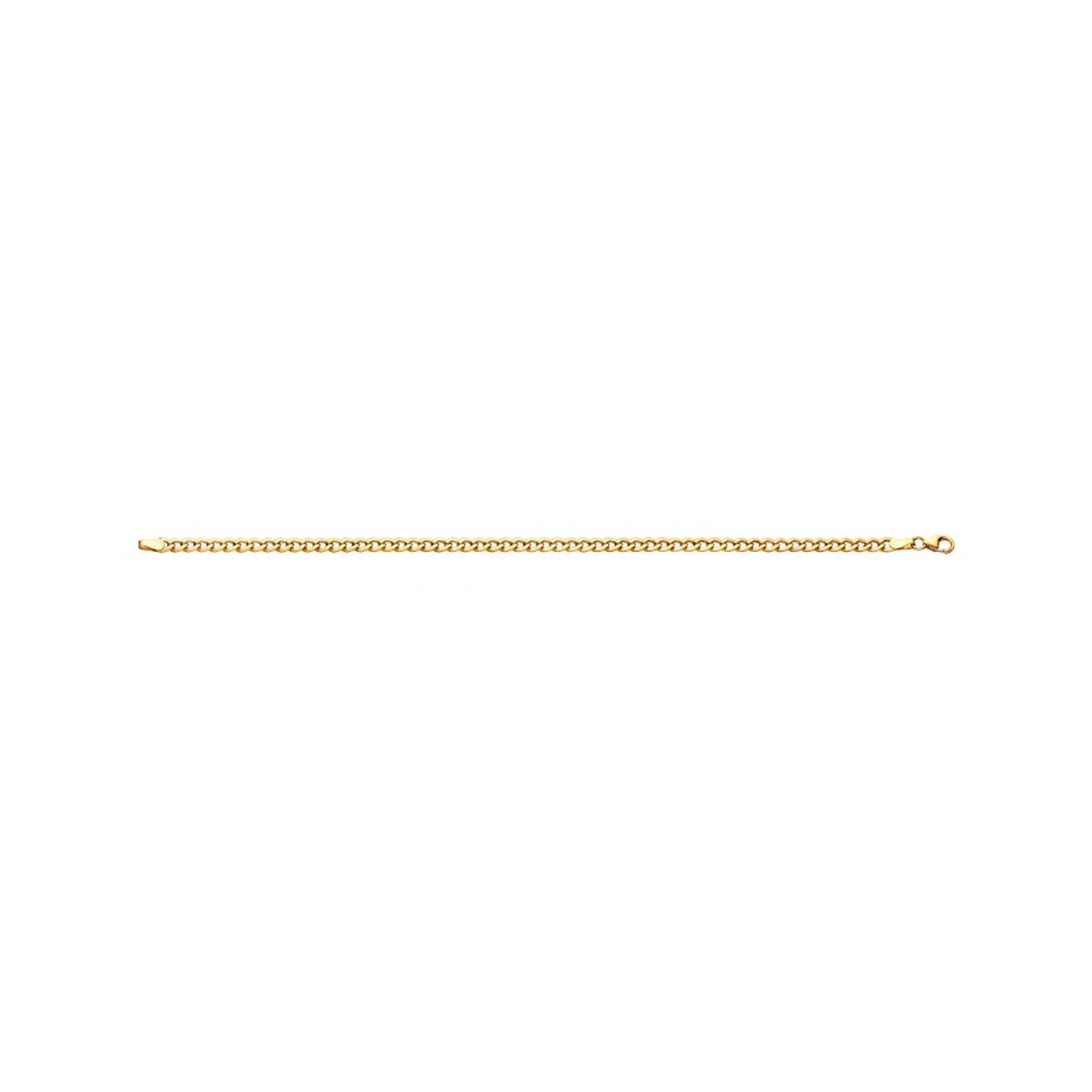 14 krt Geelgouden Gourmet armband van 21cm en 4mm breed met een kern van zilver.