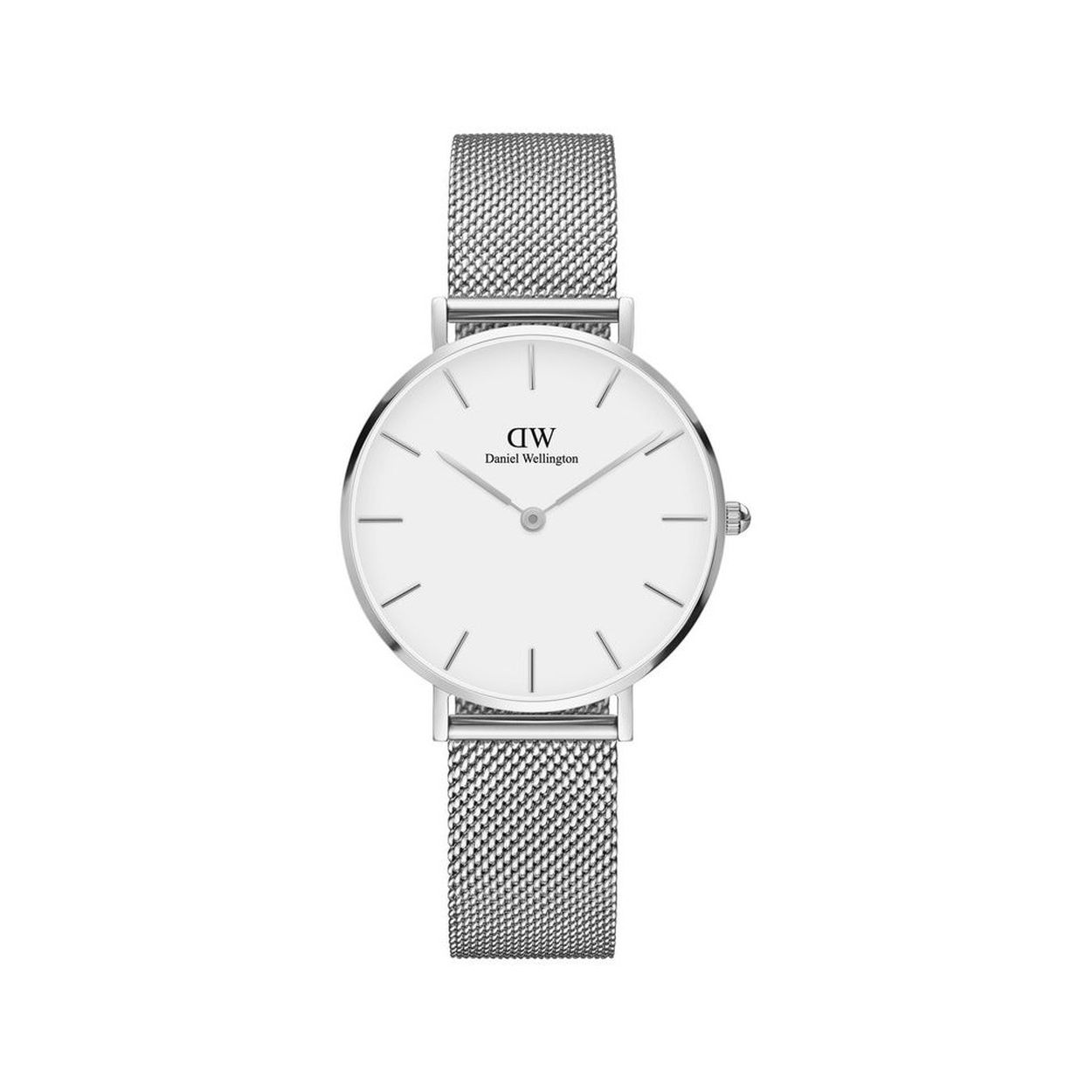 Daniel Wellington horloge, milanese stalen band, lichte wijzerplaat.