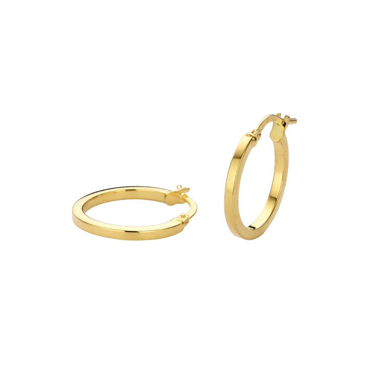 Vierkant Fjory oorring 15mm
De geelgouden sieraden van Fjory hebben een zilveren binnenkern.