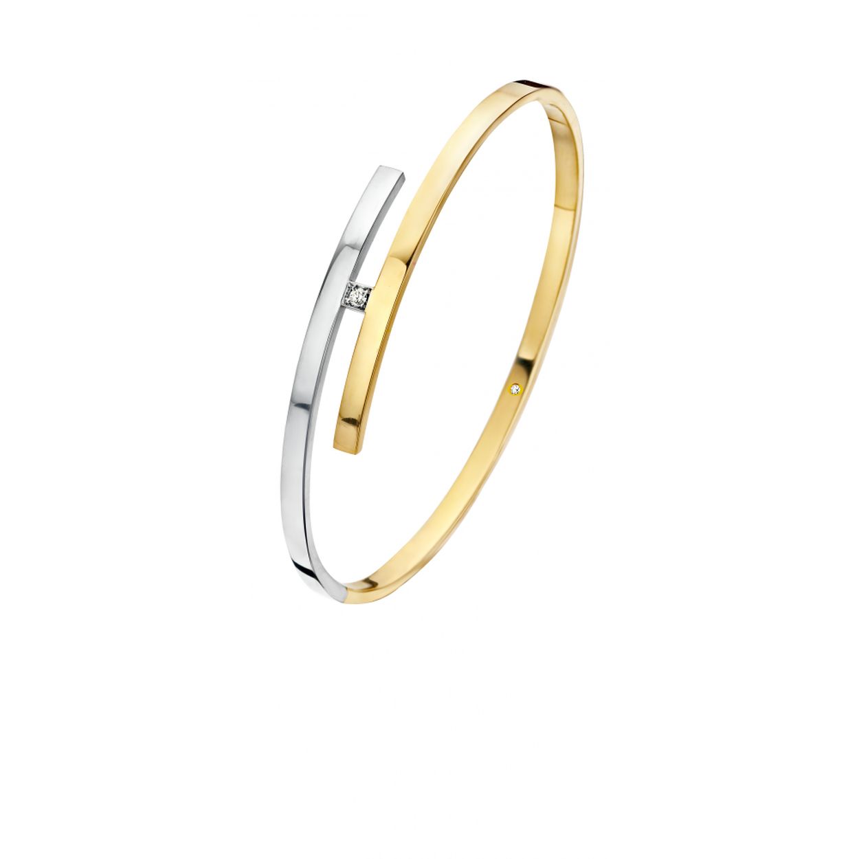 Bangle verspr 3mm-vierkant-bicolor 005crt
