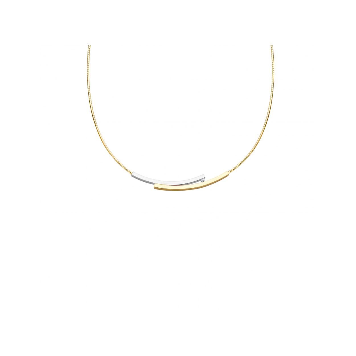choker bicolor met briljant 0.03crt