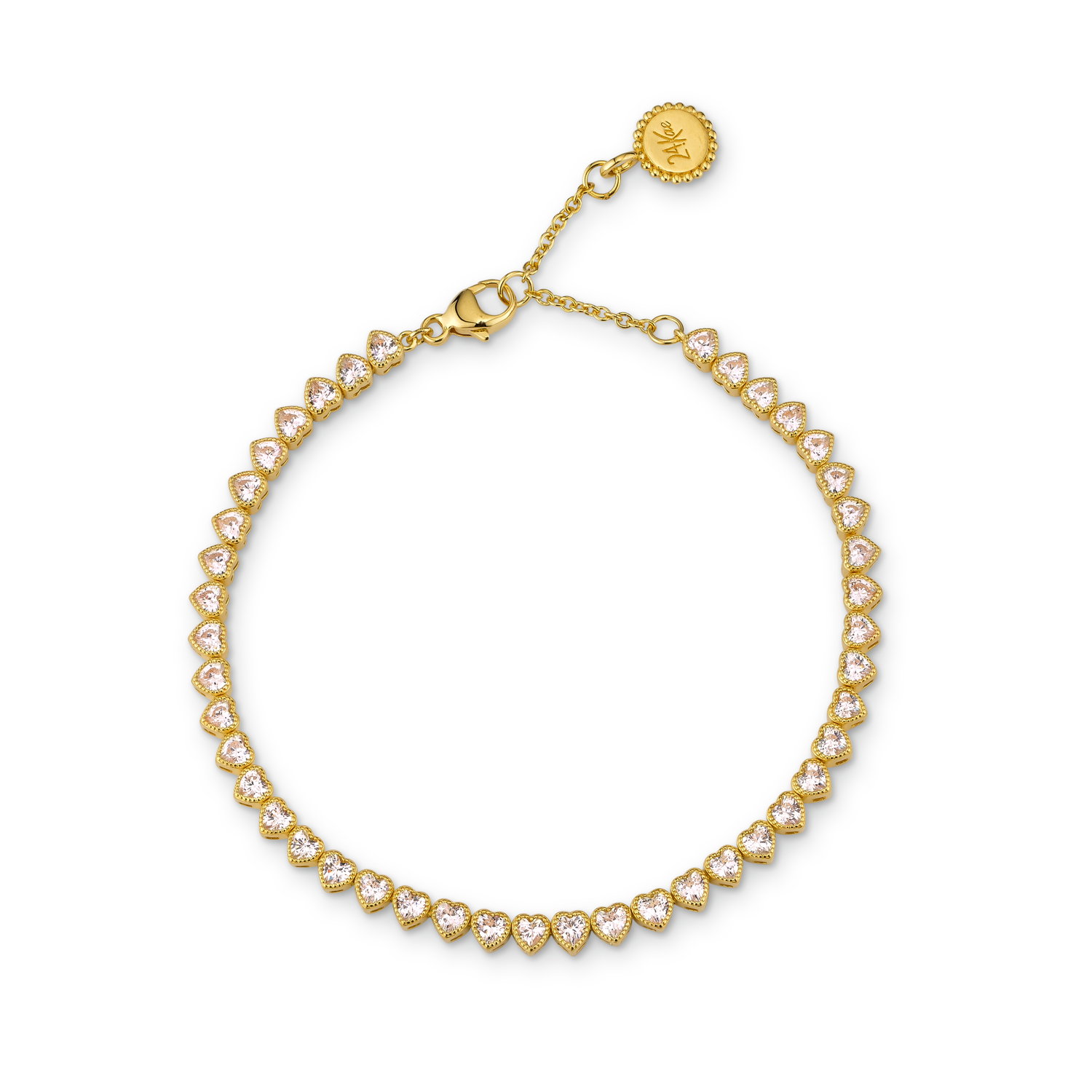 Armband met hartvormige steentjes - 22466Y