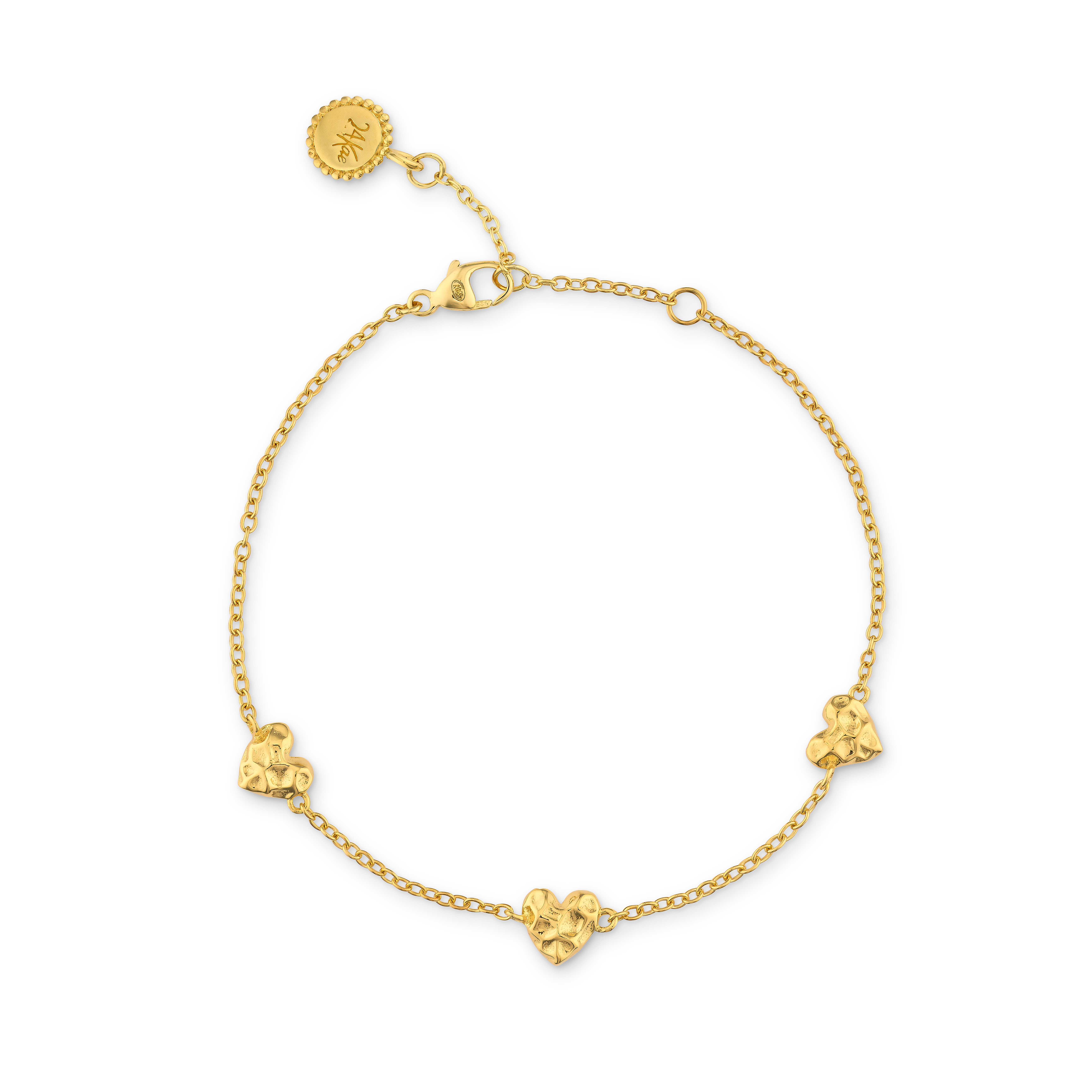 Armband met gestructureerde hartjes - 22473Y