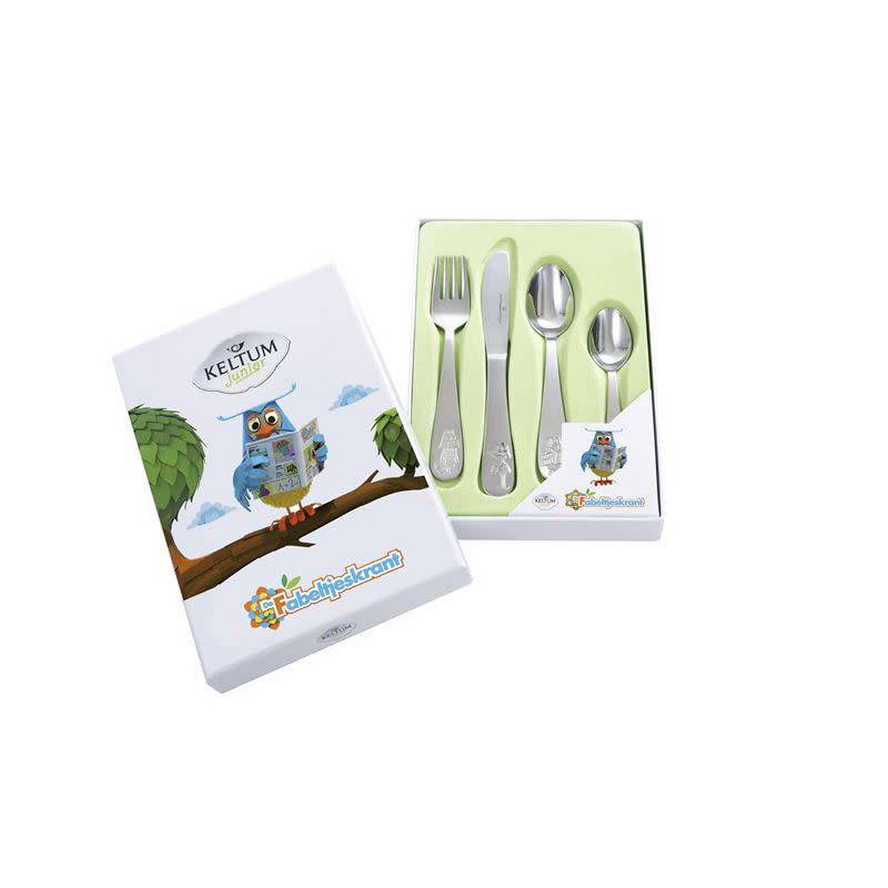 Geboortecadeau - Stalen bestek - 4 delig - De fabeltjeskrant