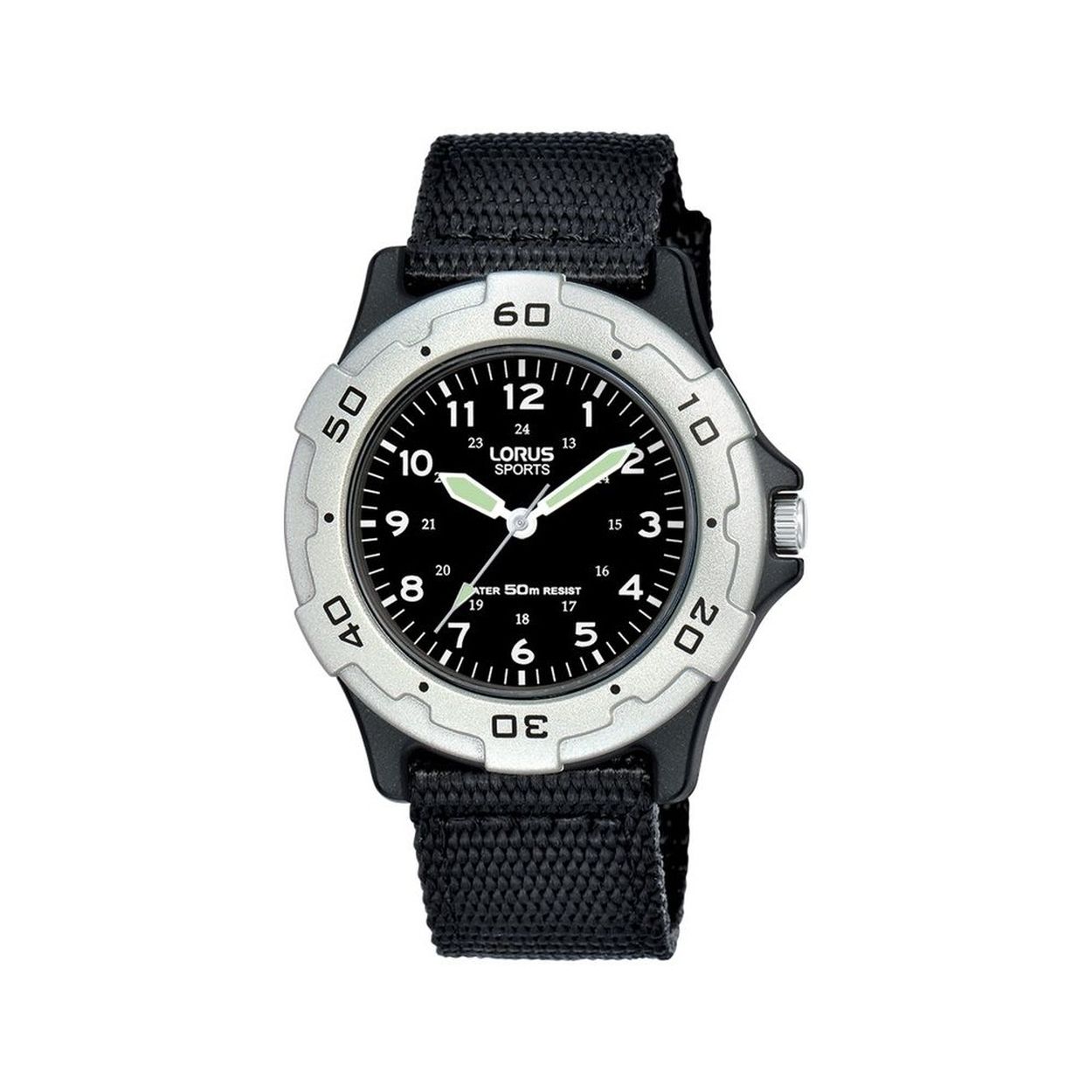 DIT IS EEN LORUS LORUS YOUNG HORLOGE RRX87FX9 HORLOGE. DIT HORLOGE HEEFT LICHTGEVENDE WIJZERS.