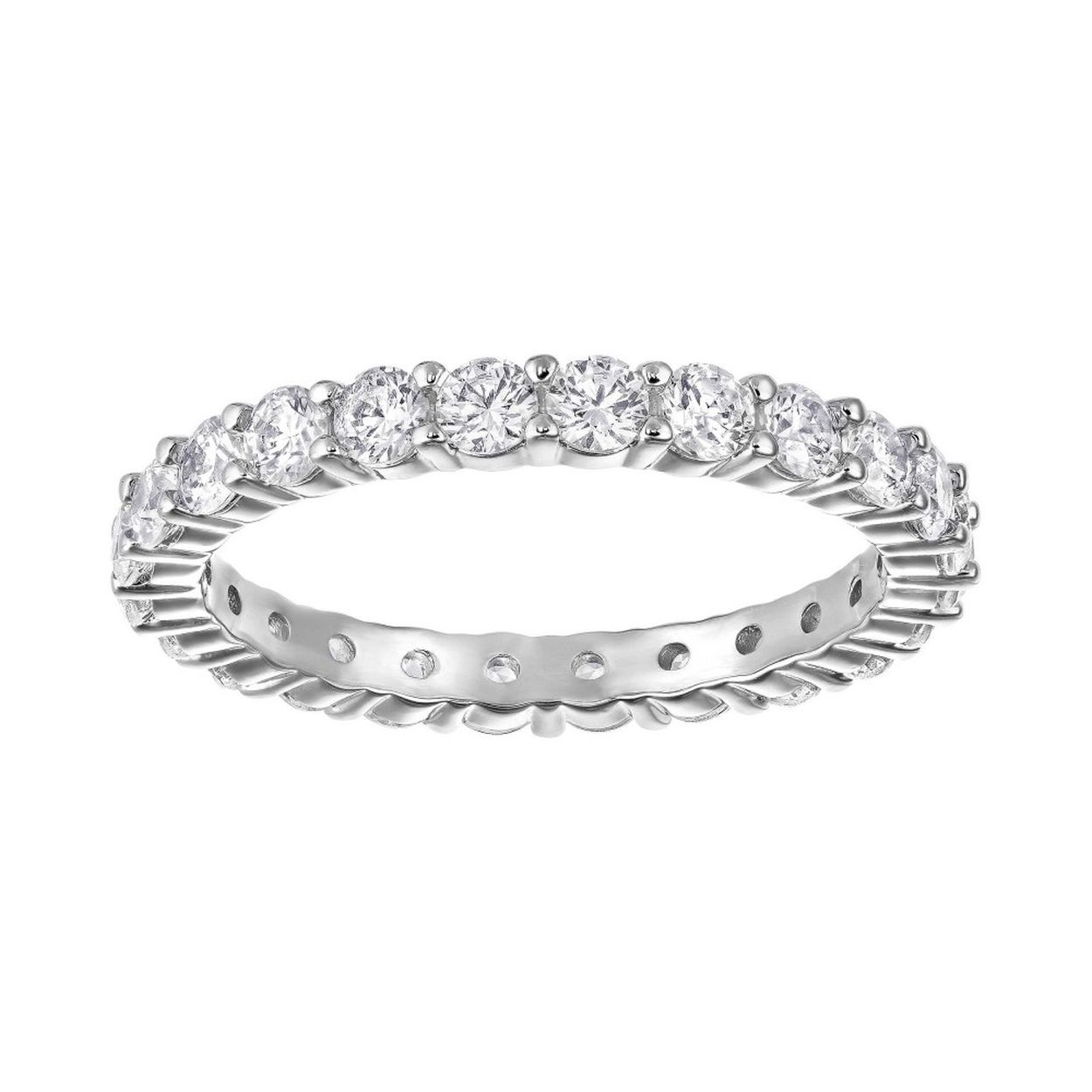 Een bredere versie van onze bestverkopende Vittore-ring. Dit prachtige rodium-vergulde accessoire sprankelt van alle kanten en is versierd met heldere kristallen. Het klassieke ontwerp is zowel ingetogen als verfijnd en voegt gegarandeerd instant glamour toe aan je hand. Draag er twee of drie samen voor extra impact of stapel hem met andere stijlen om je look naar een hoger niveau te tillen.