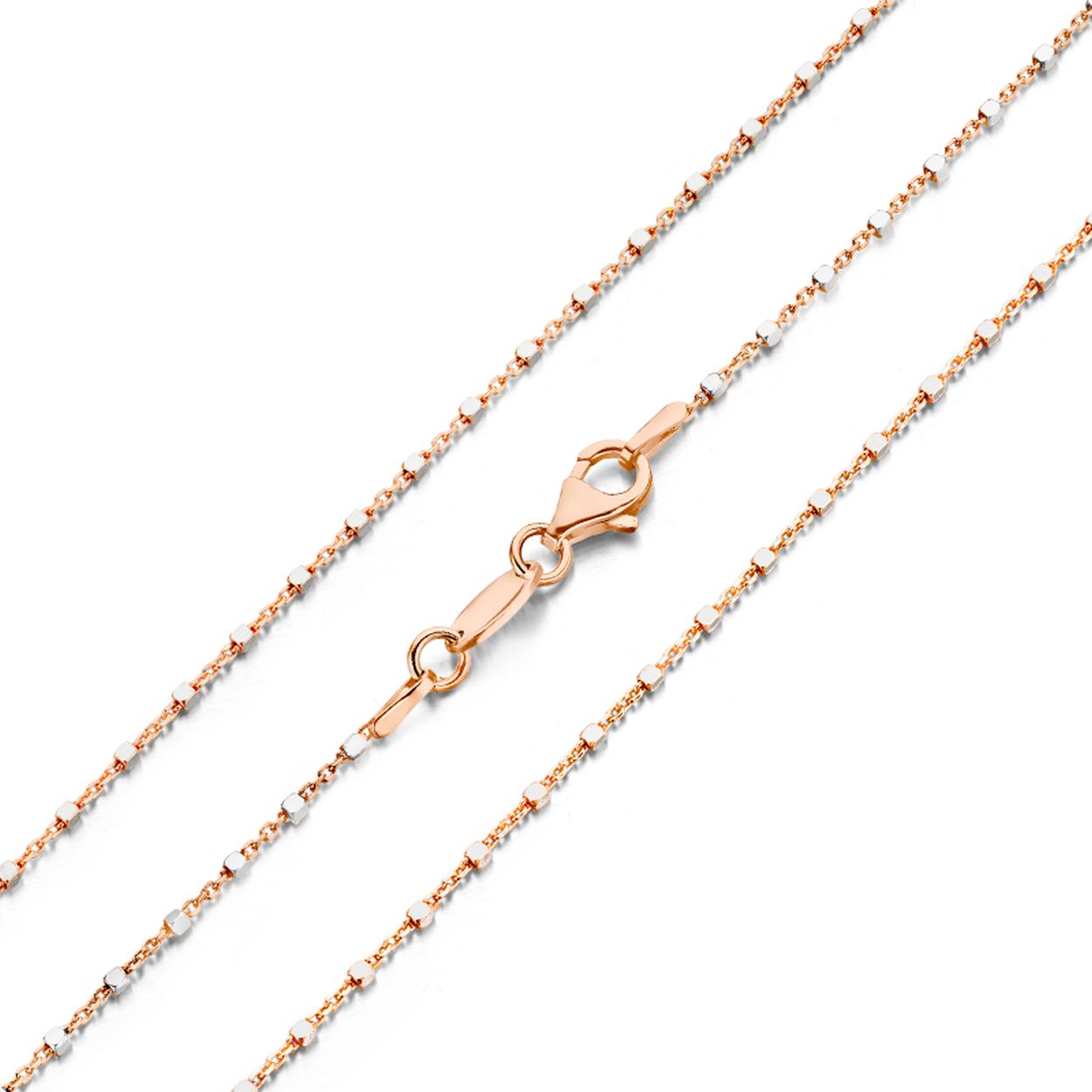 Zilver rosé verguld collier 