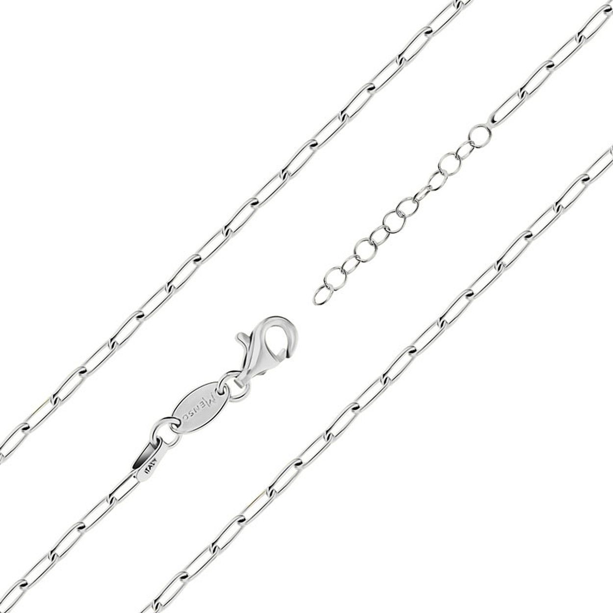 MY iMenso armband "paperclip 2mm" (925/rhodium verguld) 16,5+3cm