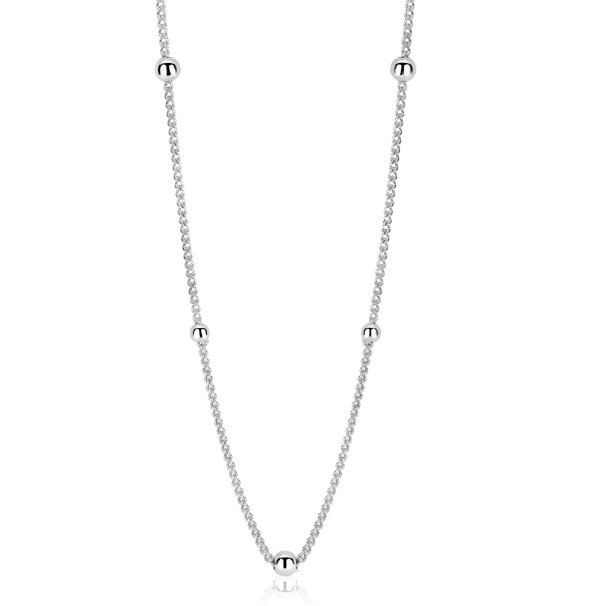 Deze prachtige ZINZI zilveren gourmet ketting heeft een bolvormig ontwerp en is 45 cm lang. De ketting is gemaakt van hoogwaardig zilver en heeft een luxe uitstraling. De ketting kan op zichzelf gedragen worden voor een subtiele look, of gecombineerd worden met andere kettingen voor een trendy layered effect. Een must-have accessoire voor elke stijlbewuste vrouw!