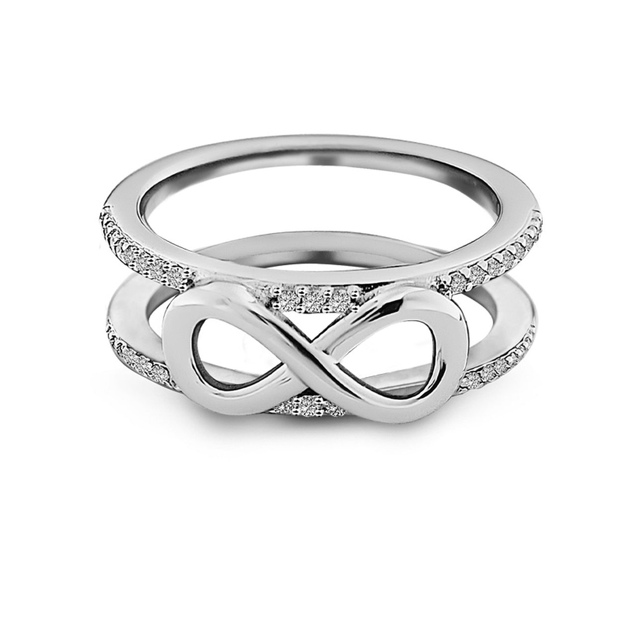 MY iMenso Anelli ring "infinity" (925/rhodium verguld) size 58 mt 18.5