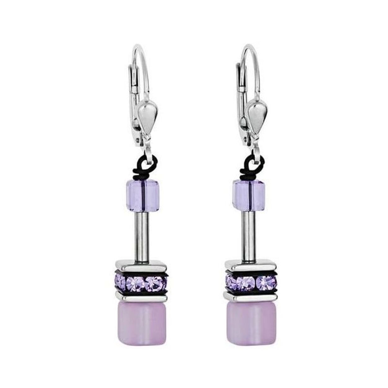 Oorhangers van het merk Coeur de Lion, met een Swarovski-kristal. Dit sieraad bevat de kleur multicolor pastell