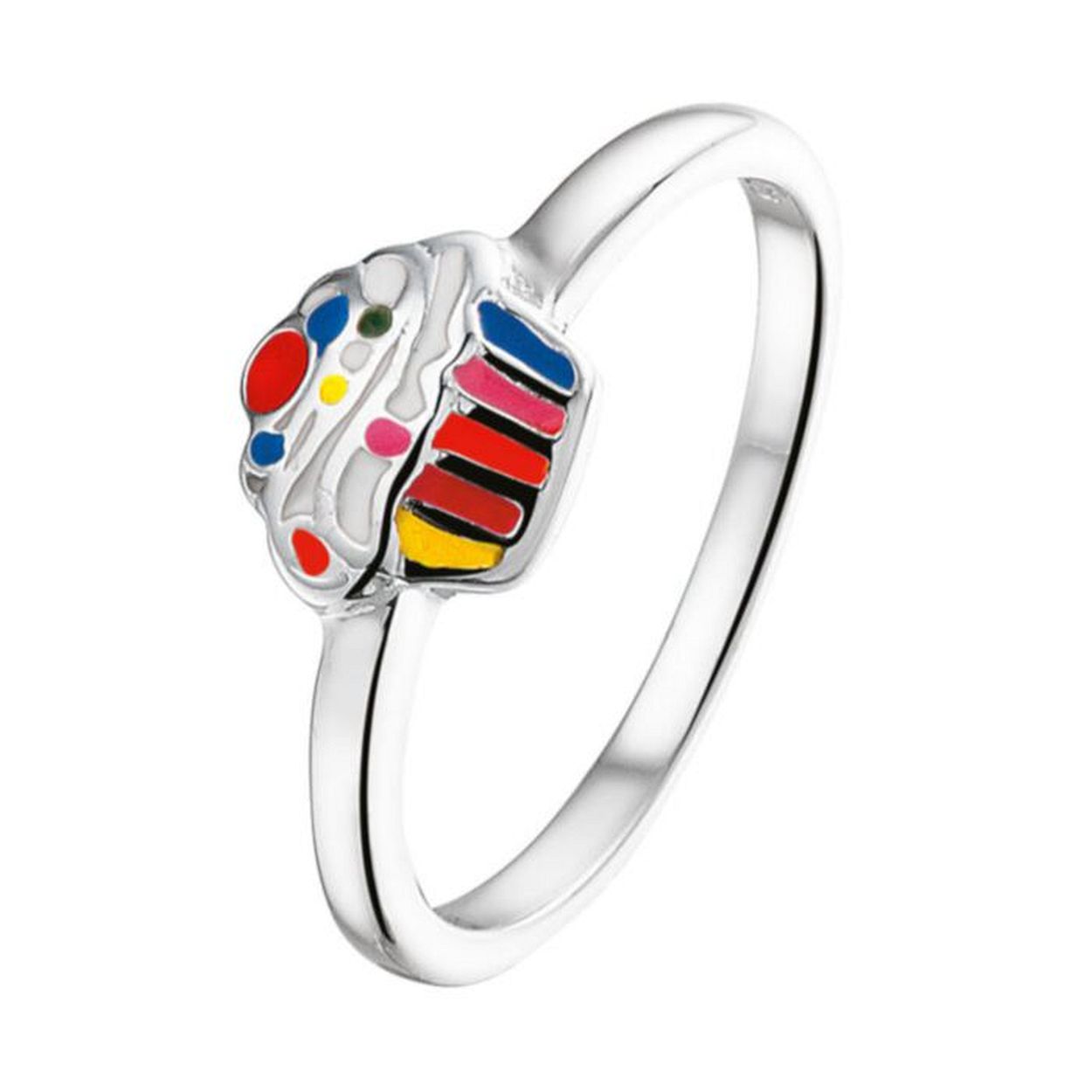 Beschrijving: Leuk gerhodineerd zilveren cupcake ring uitgevoerd met een kleurrijke emaille afwerking. De ring is er in verschillende maten en heeft een breedte van 9mm. U kunt deze ring combineren met bijpassende sieraden uit onze collectie. Tip: Leuk om kado te geven! Wat zal ze stralen met alle die mooie kleurtjes! INFO: Gerhodineerd zilver is door de rhodiumlaag beter bestand tegen verkleuren en krassen.
Uniekenummer serie: 37833
Verpakt per: 1
Doelgroep: kinderen
Ringmaat: 13.00 mm (41)
Breedte: 7 mm