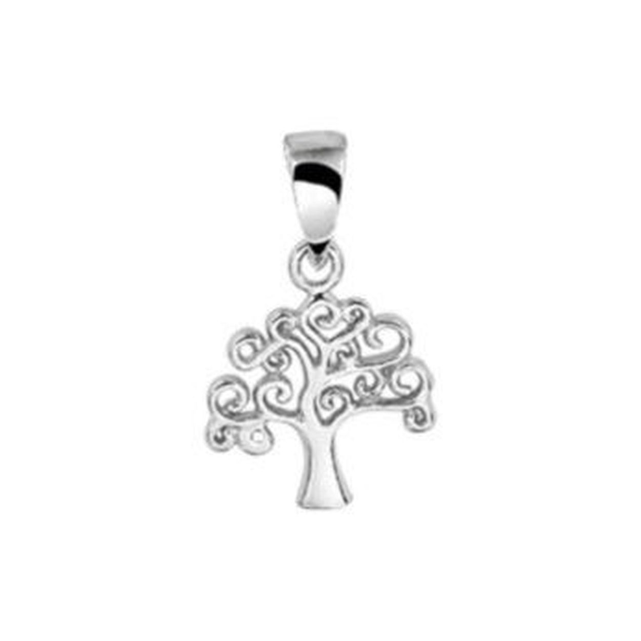 Gerhodineerd zilveren hanger met een levensboom.
Breedte: 10.5 mm
Hoogte: 13 mm