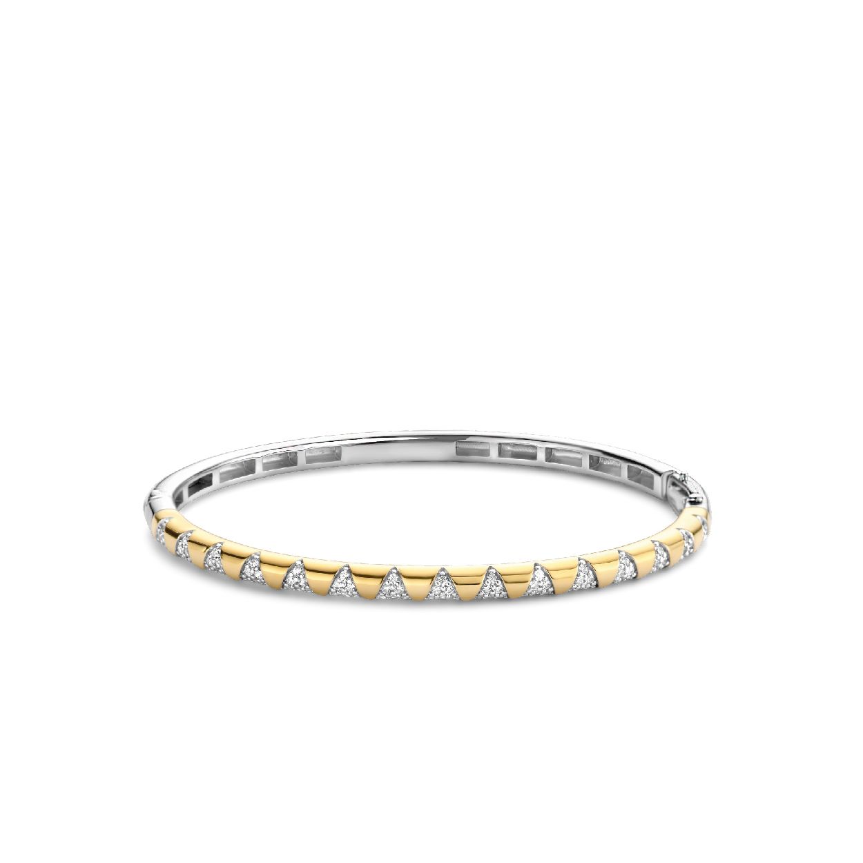 Dit is een Armband van het merk TI SENTO Milano. Dit sieraad heeft de volgende kleur: Wit met geel verguld