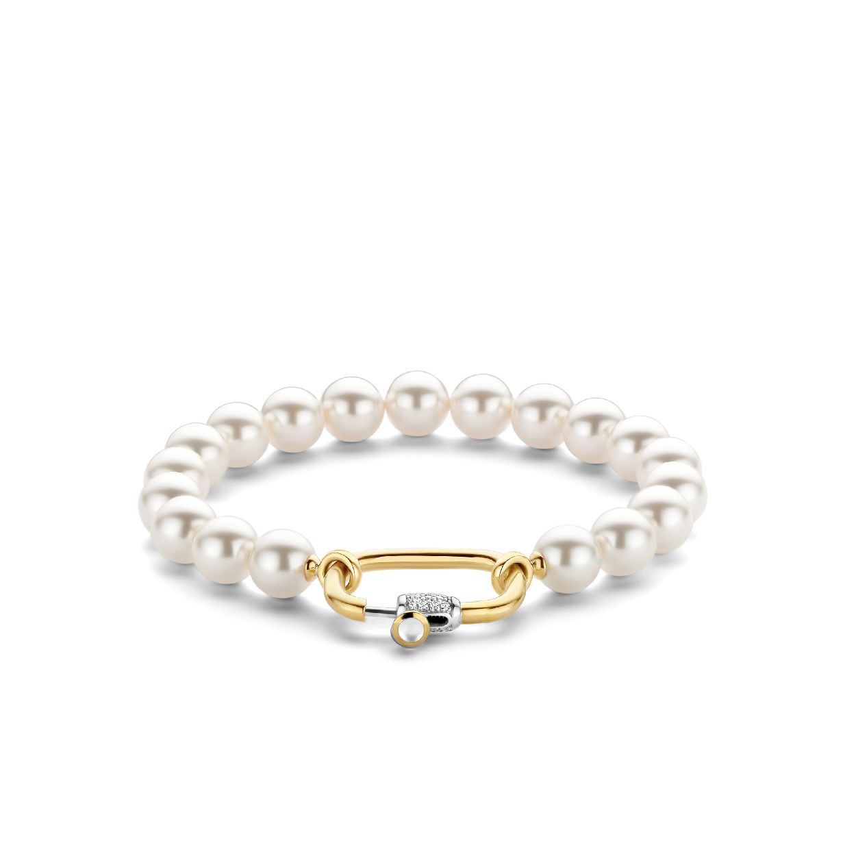 Dit is een Armband van het merk TI SENTO Milano. Dit sieraad heeft de volgende kleur: Wit parel