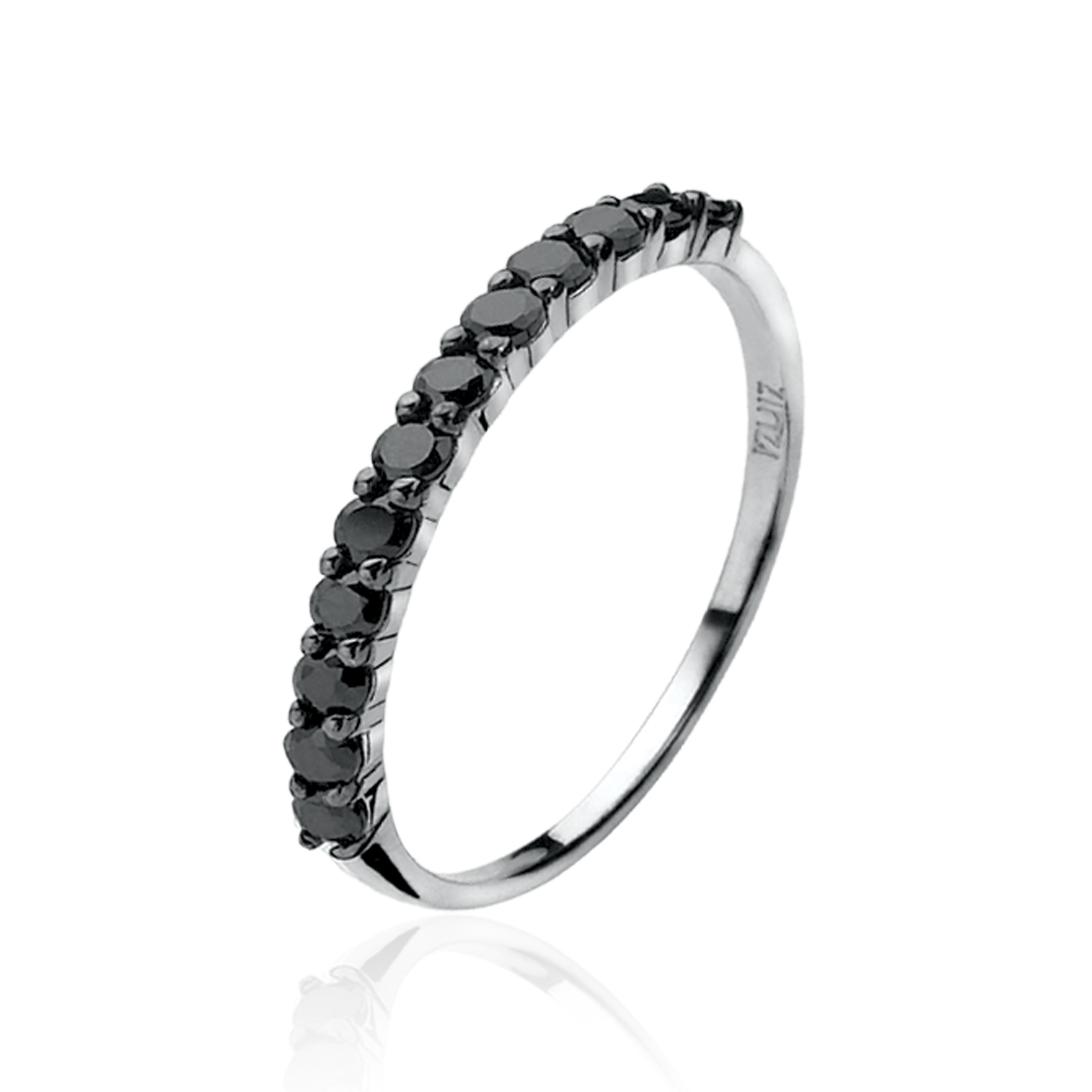 ZINZI zilveren aanschuifring met zwart zirconia. Mix en Match met andere aanschuifringen uit de Zinzi collectie! Vervaardigd van eerste gehalte zilver (925) en met extra rodiumlaag voor een langdurige glans.