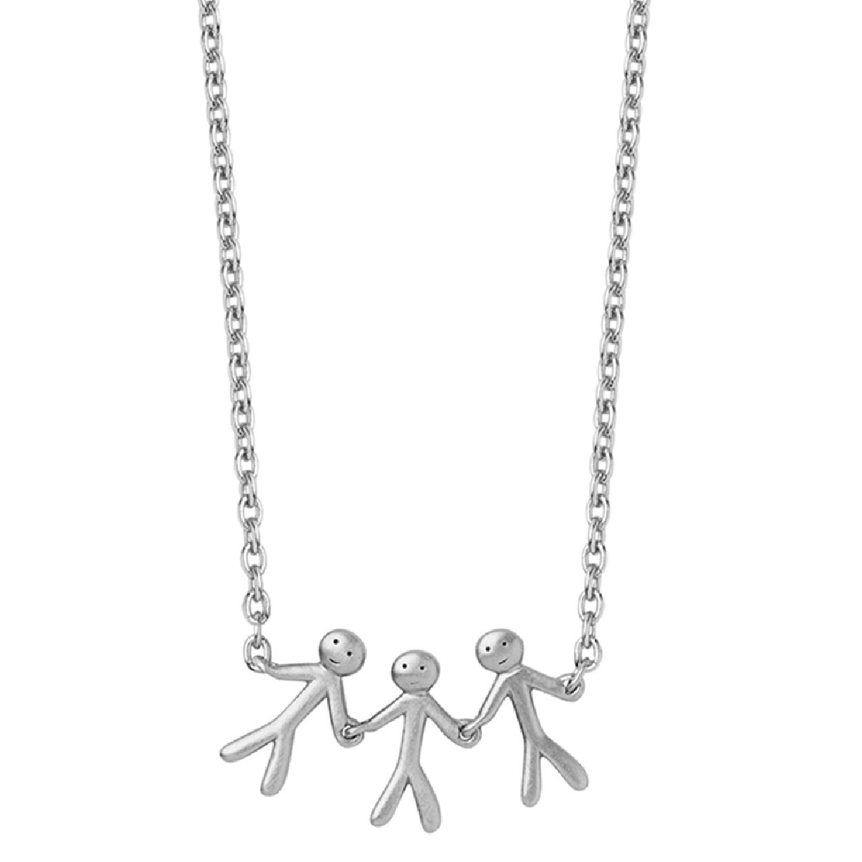 De "Together" collectie is opgedragen aan de personen die jouw dierbaar zijn of lief hebt. Wie betekent het meest voor jou? Afmetingen: 1 persoon is 10 mm lang and 5 mm breed (van arm tot arm). De maximale lengte van de ketting is 45 cm en kan kleiner versteld worden.