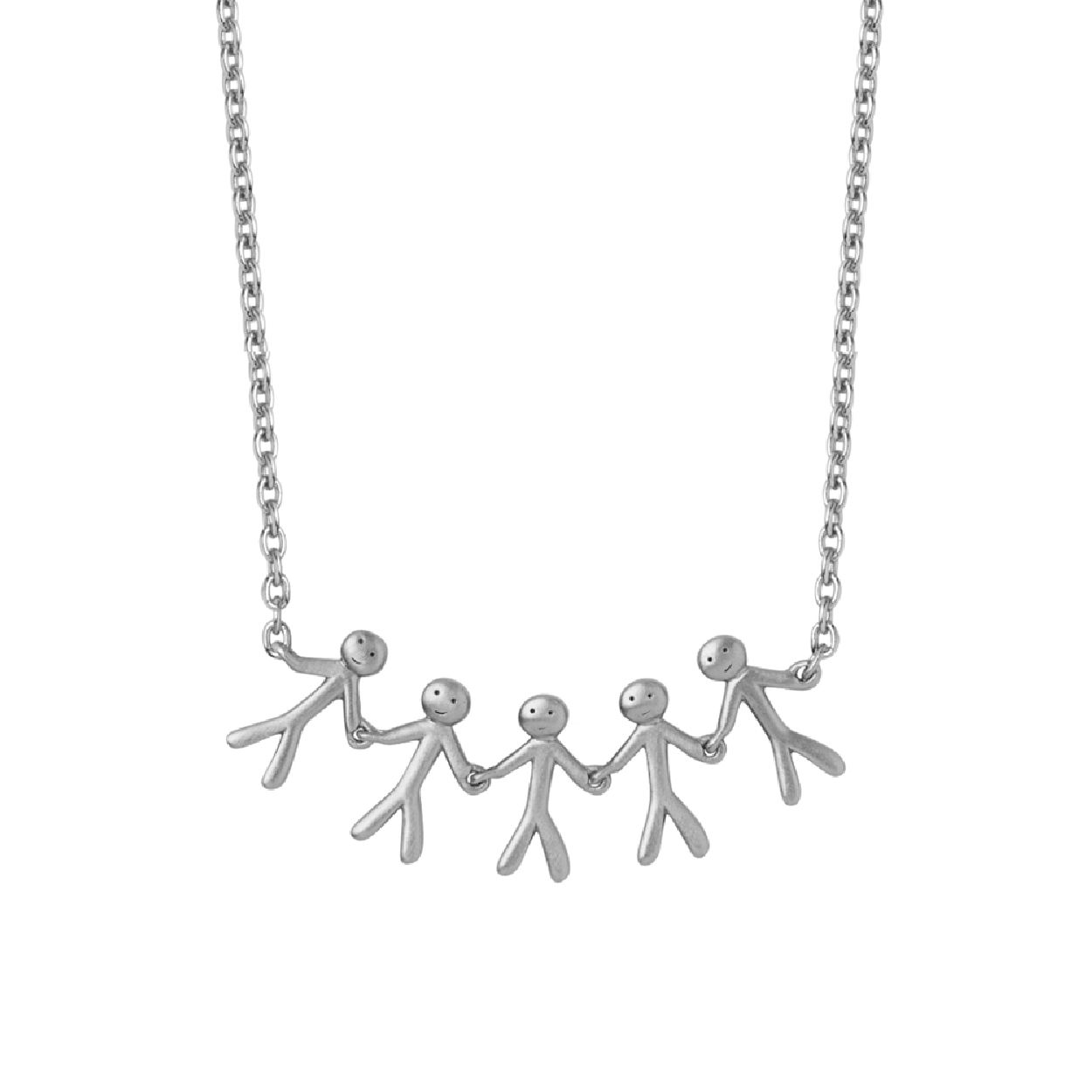 De "Together" collectie is opgedragen aan de personen die jouw dierbaar zijn of lief hebt. Wie betekent het meest voor jou? Afmetingen: 1 persoon is 10 mm lang and 5 mm breed (van arm tot arm). De maximale lengte van de ketting is 45 cm en kan kleiner versteld worden.