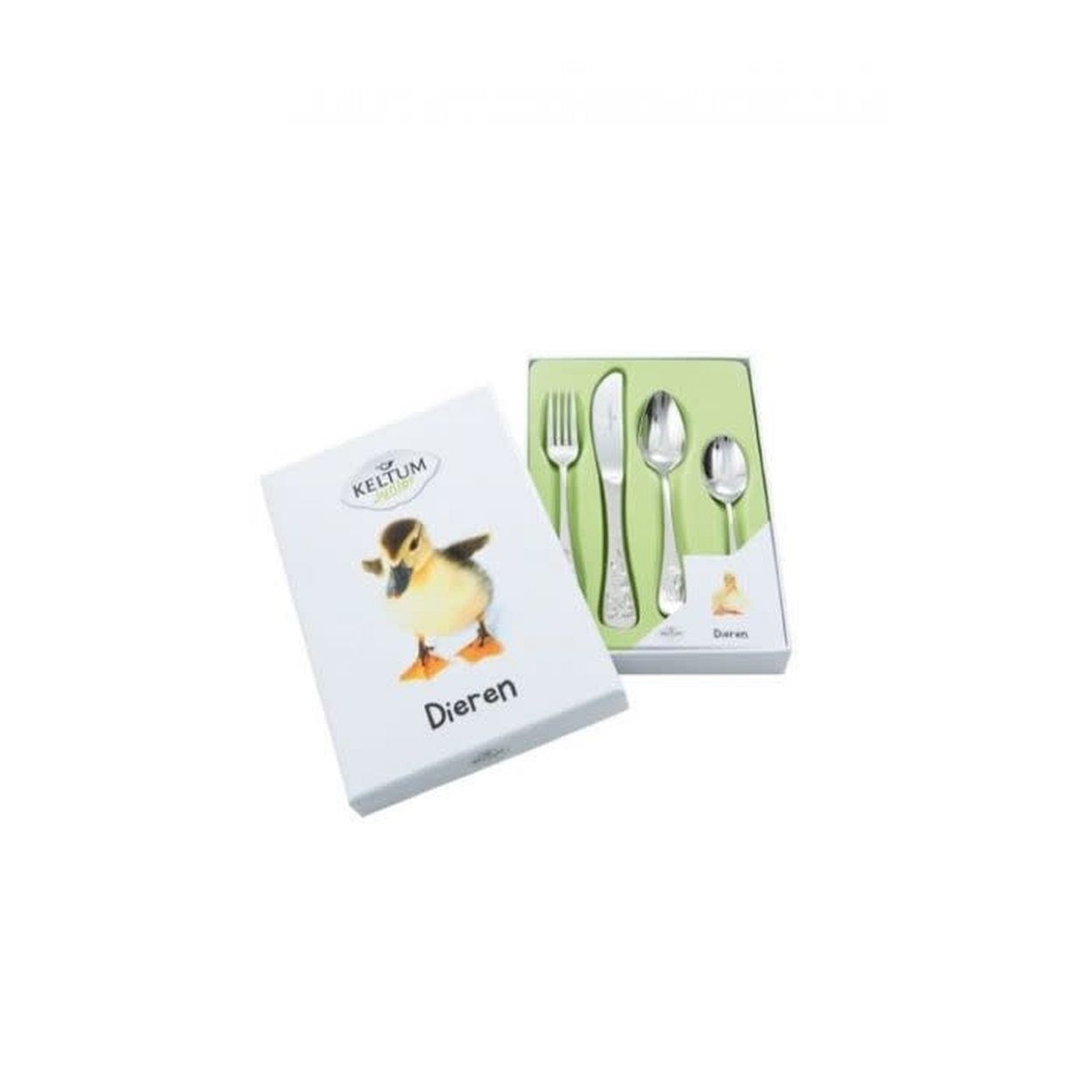 Geboortecadeau - Stalen bestek - kleur - 4 delig - Dieren