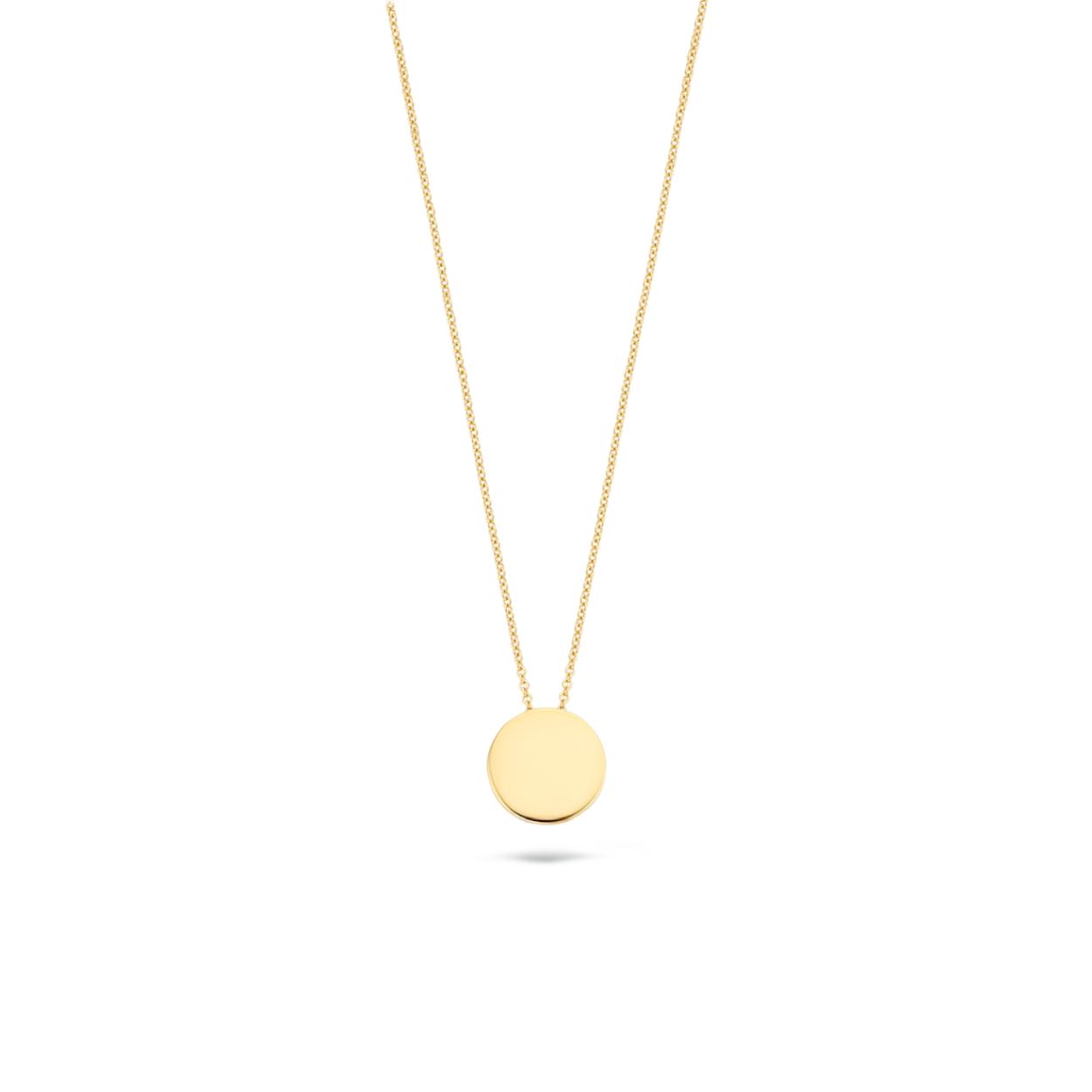 The chance to Blush 
Blush Jewels worden met zorg, liefde en oog voor detail gemaakt van 14 karaat goud. 
Perfect basics are never out of style. Dit 14 karaats geelgouden Blush ankercollier { 3010YGO/42 } heeft een lengte van 42 cm en een fijne schakel van 1 mm.  Dit collier is voorzien van een tijdeloze ronde hanger met een moderne uitstraling. De doorsnede van deze hanger is 10 milimeter. 
Blush Jewels worden geleverd in een Blush cadeauverpakking. 
From the heart