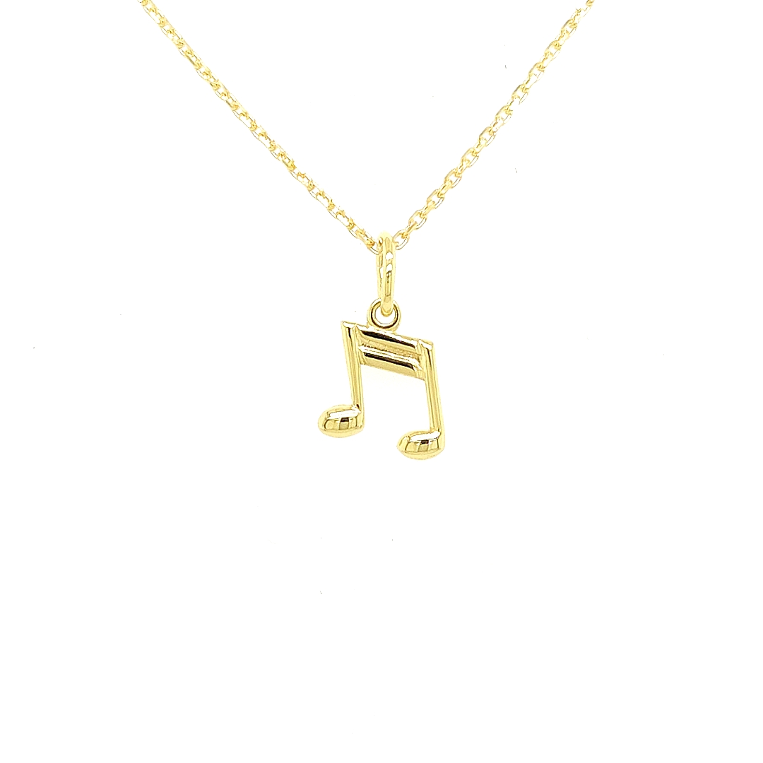 Deze geel gouden hanger is ontzettend leuk! Een muzieknoot is een symbool dat wordt gebruikt bij het noteren van muziek. Deze hanger is perfect voor iemand die van muziek houdt of zelf muziek maakt.

Note: het kettinkje hoort niet bij de hanger, deze is enkel gebruikt voor de foto.
