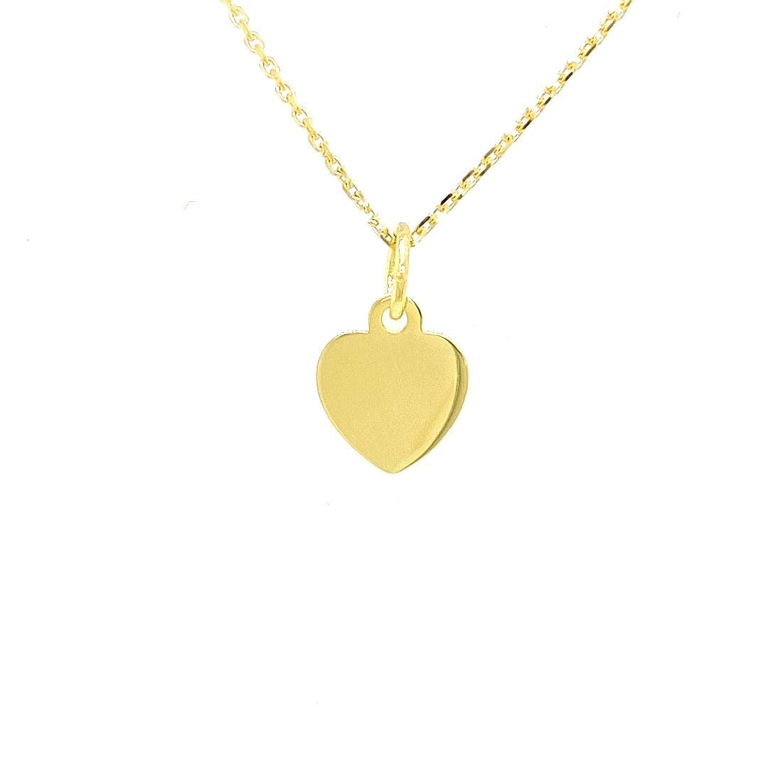 Deze geel gouden hanger is glad gepolijst en perfect geschikt om te laten graveren. Deze hanger is geschikt om zowel aan een ketting als aan een armband te hangen.

Note: het kettinkje hoort niet bij de hanger, deze is enkel gebruikt voor de foto.