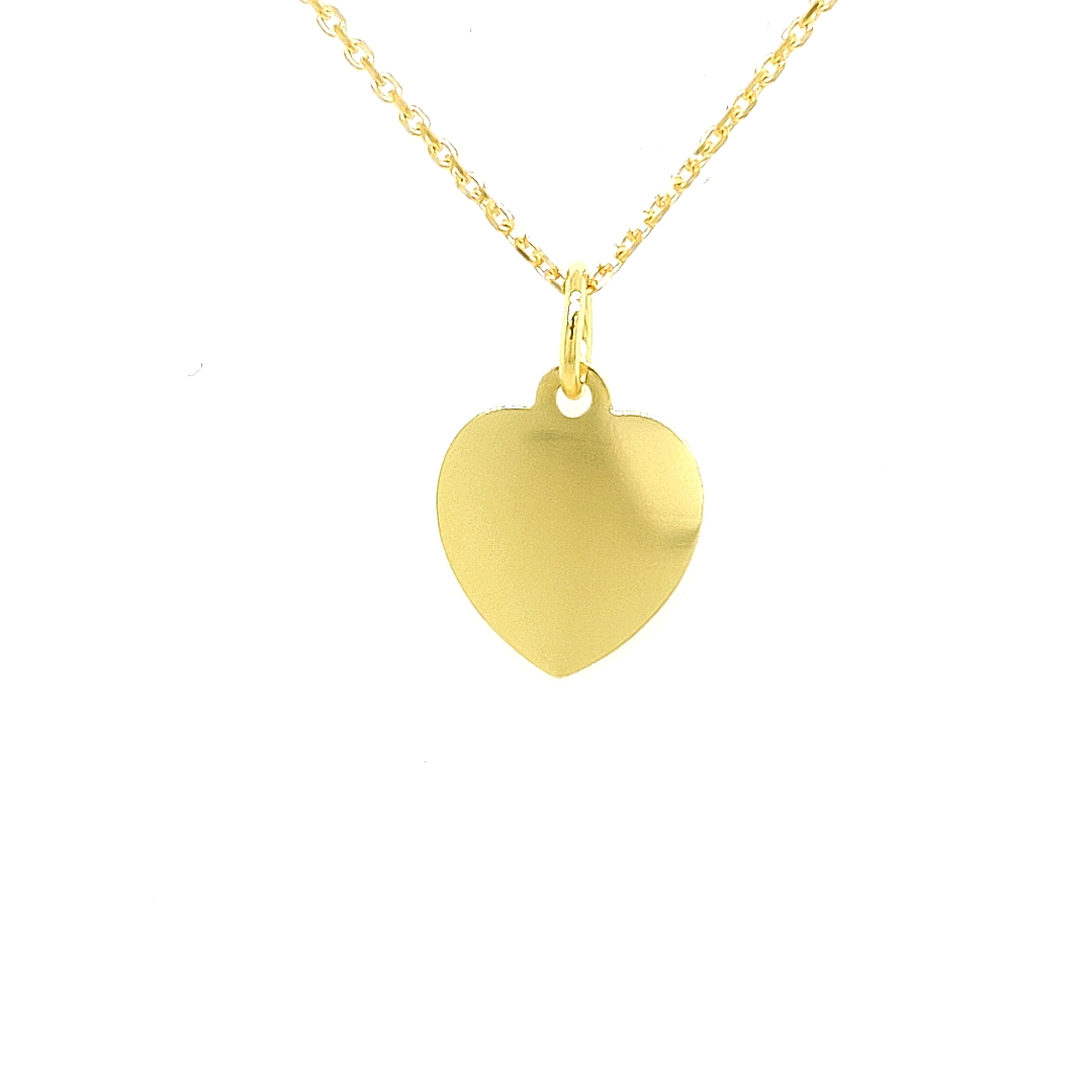Deze geel gouden hanger is glad gepolijst en perfect geschikt om te laten graveren. Deze hanger is geschikt om zowel aan een ketting als aan een armband te hangen.

Note: het kettinkje hoort niet bij de hanger, deze is enkel gebruikt voor de foto.