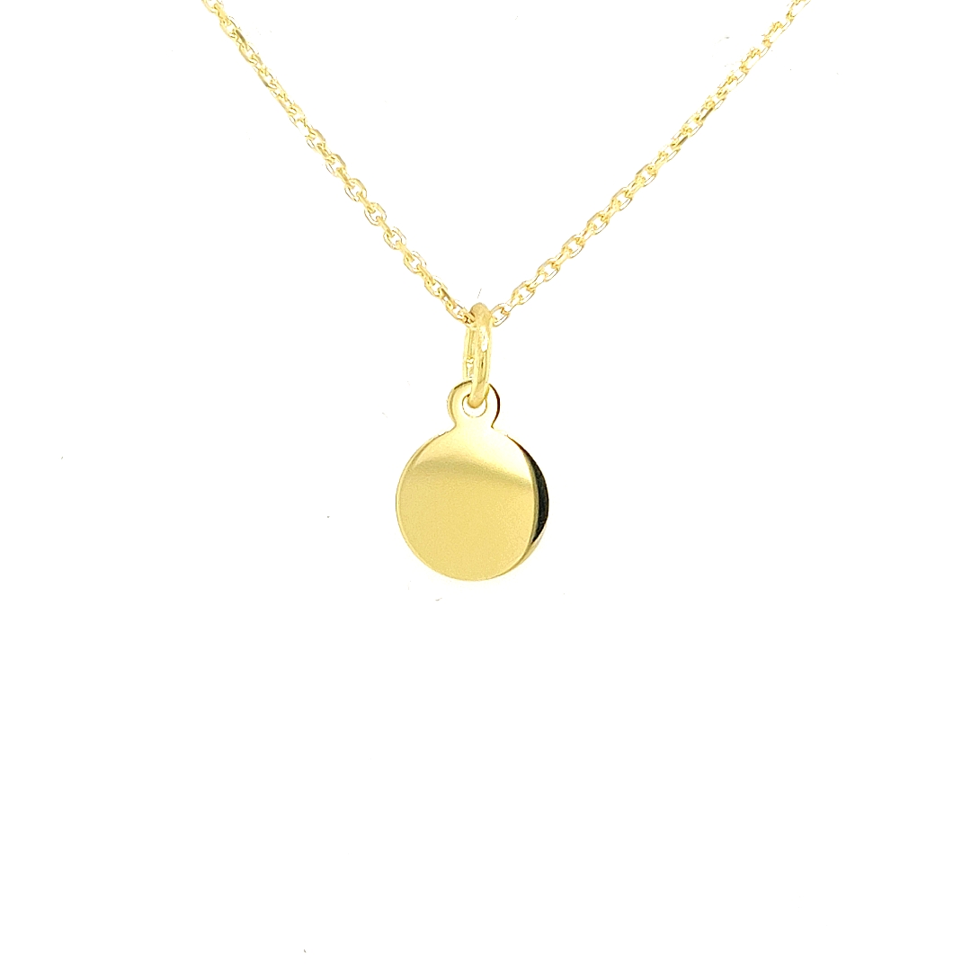 Deze geel gouden hanger is glad gepolijst en perfect geschikt om te laten graveren. Deze hanger is geschikt om zowel aan een ketting als aan een armband te hangen.

Note: het kettinkje hoort niet bij de hanger, deze is enkel gebruikt voor de foto.