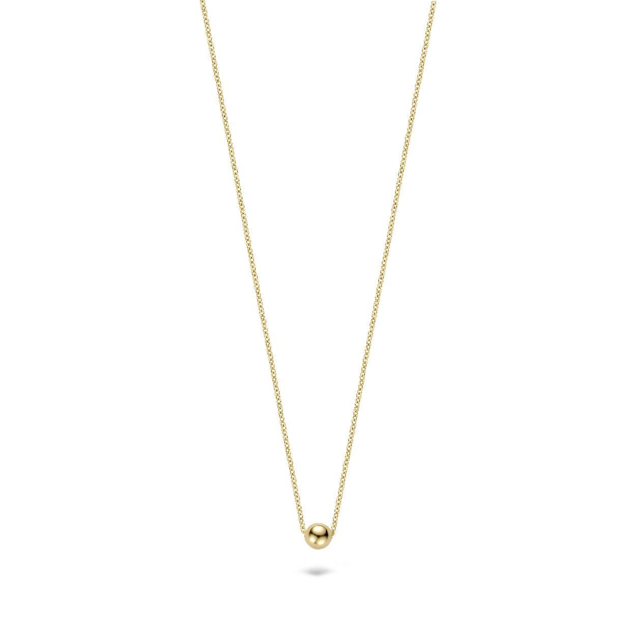 Deze collier is van het merk Blush. Het is een damessieraad gemaakt van goud