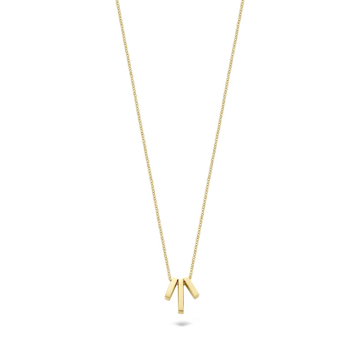 Deze collier is van het merk Blush. Het is een damessieraad gemaakt van goud