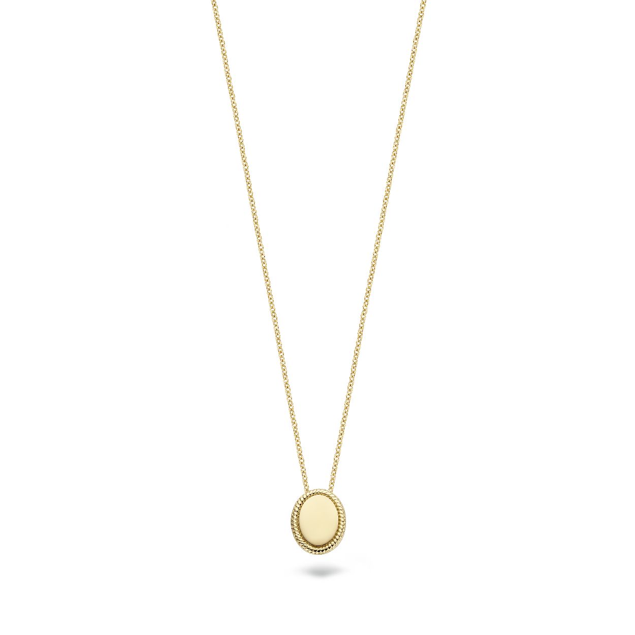 Deze collier is van het merk Blush. Het is een damessieraad gemaakt van goud