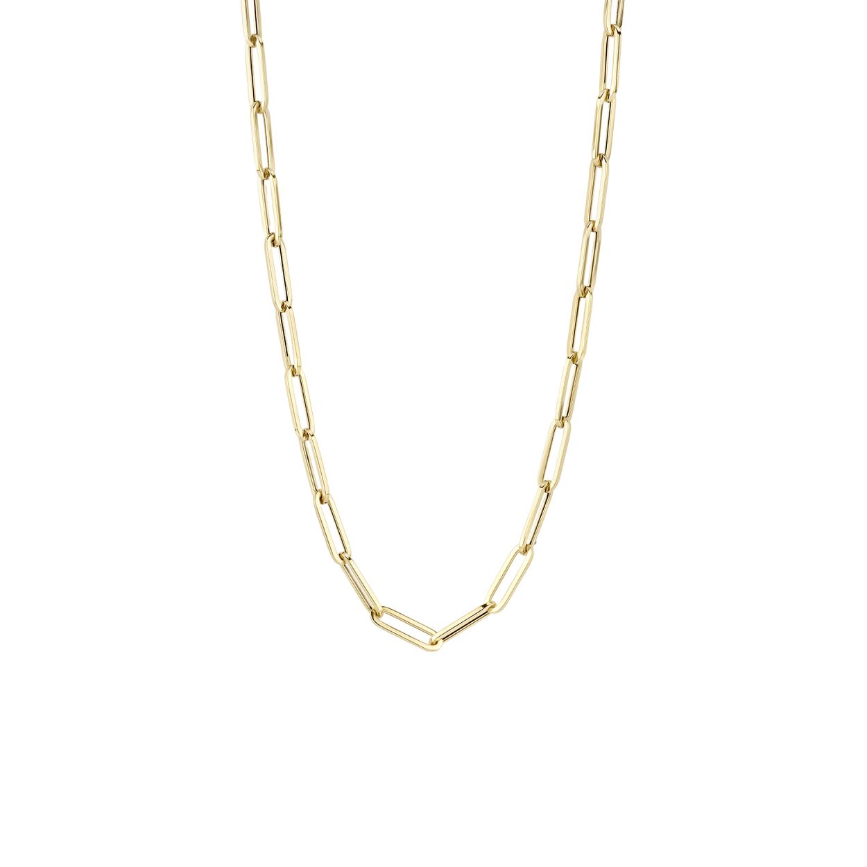 Blush - Geelgouden collier, paperclip schakel, 45cm - 3130YGO/45