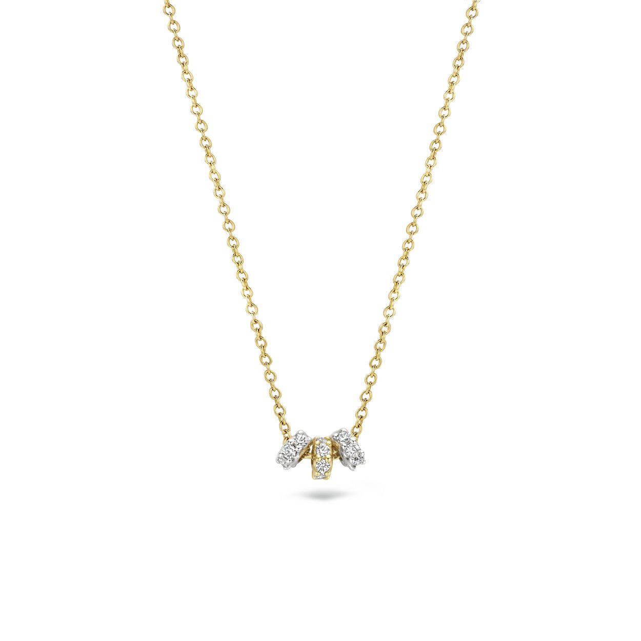 Blush Collier 14k wit- en geelgoud met zirkonia.