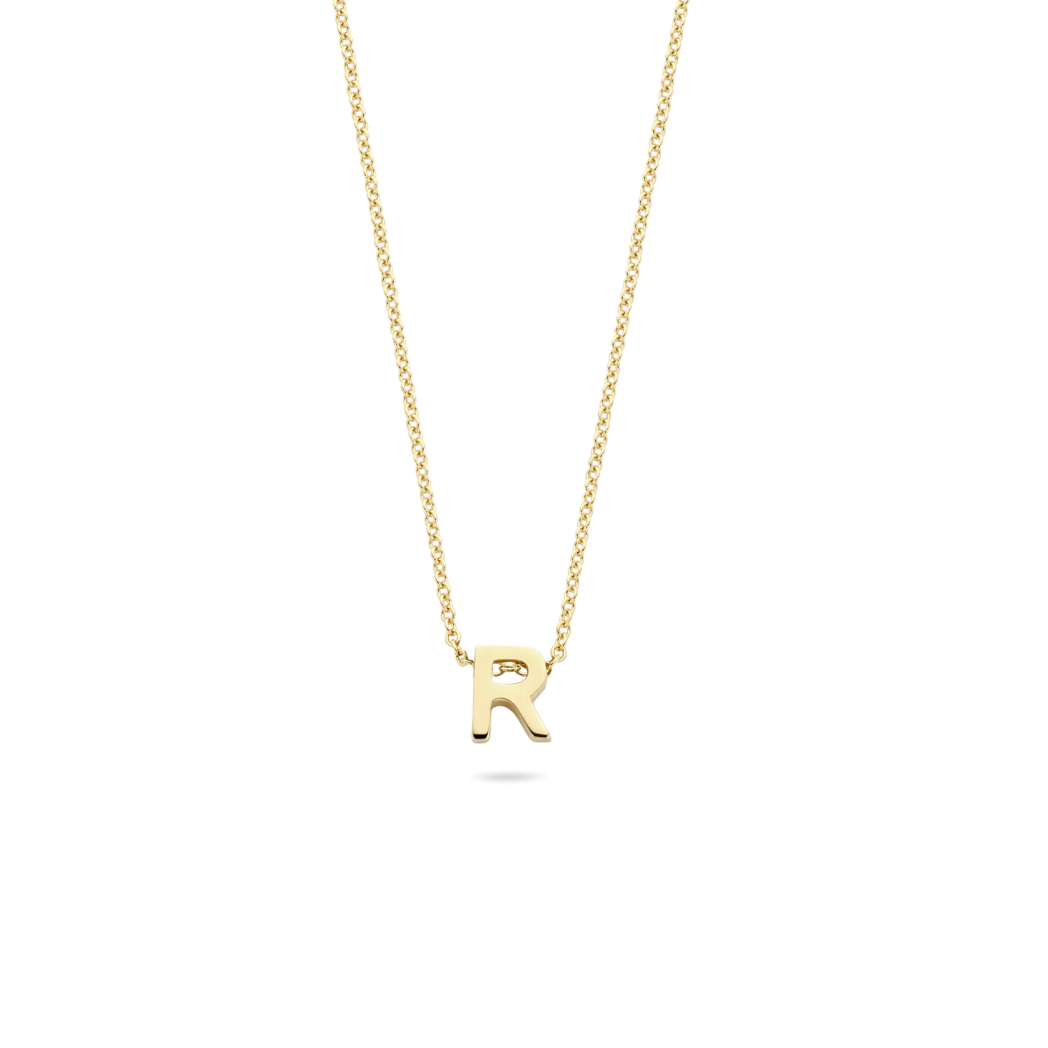 BLUSH GEELGOUDEN COLLIER LETTER R