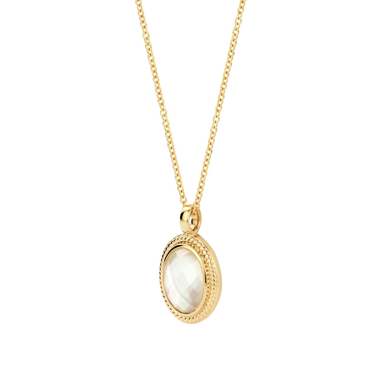 geelgouden hanger met collier 