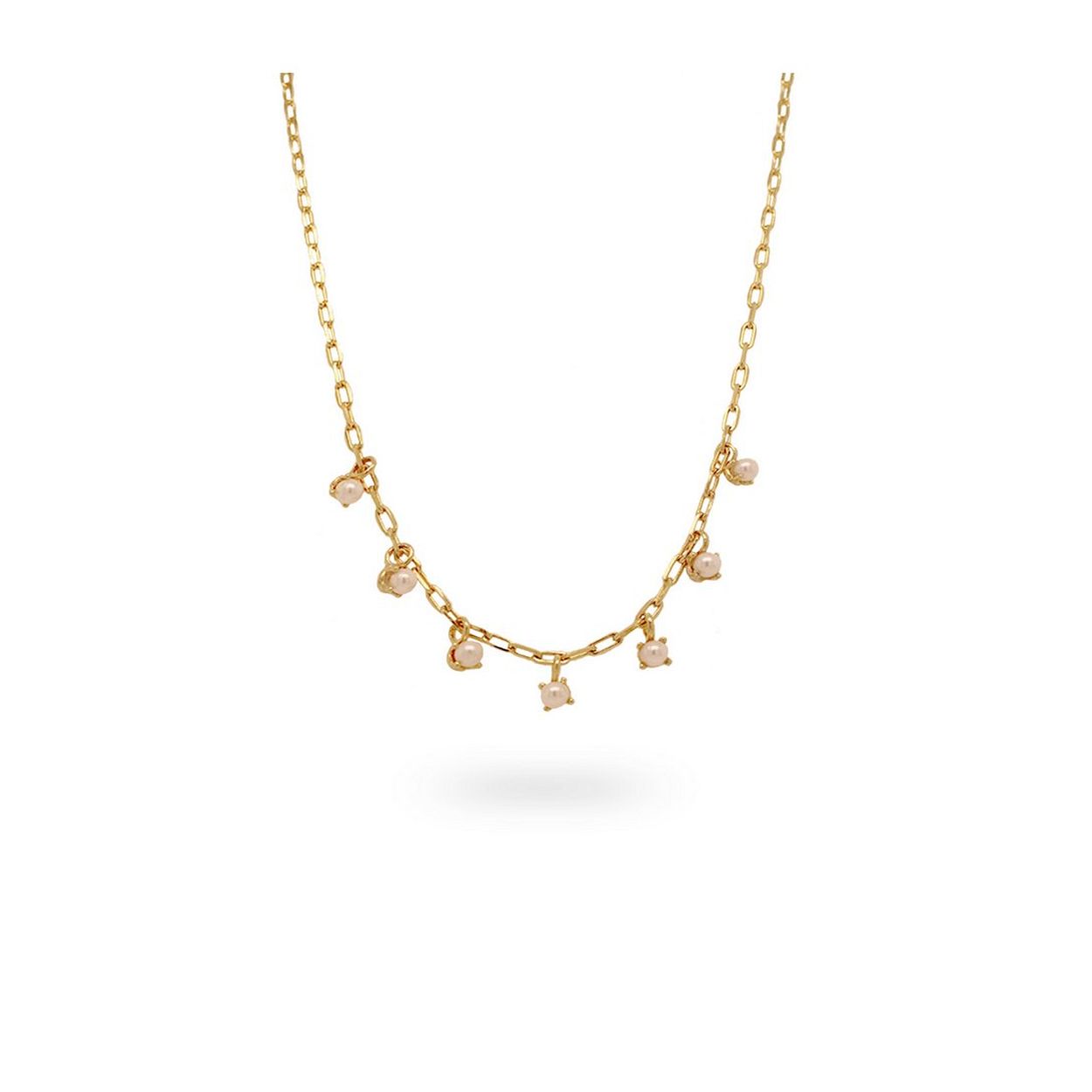 24Kae Schakelketting met parels - 925 Sterling zilver geelgoud verguld 32404Y