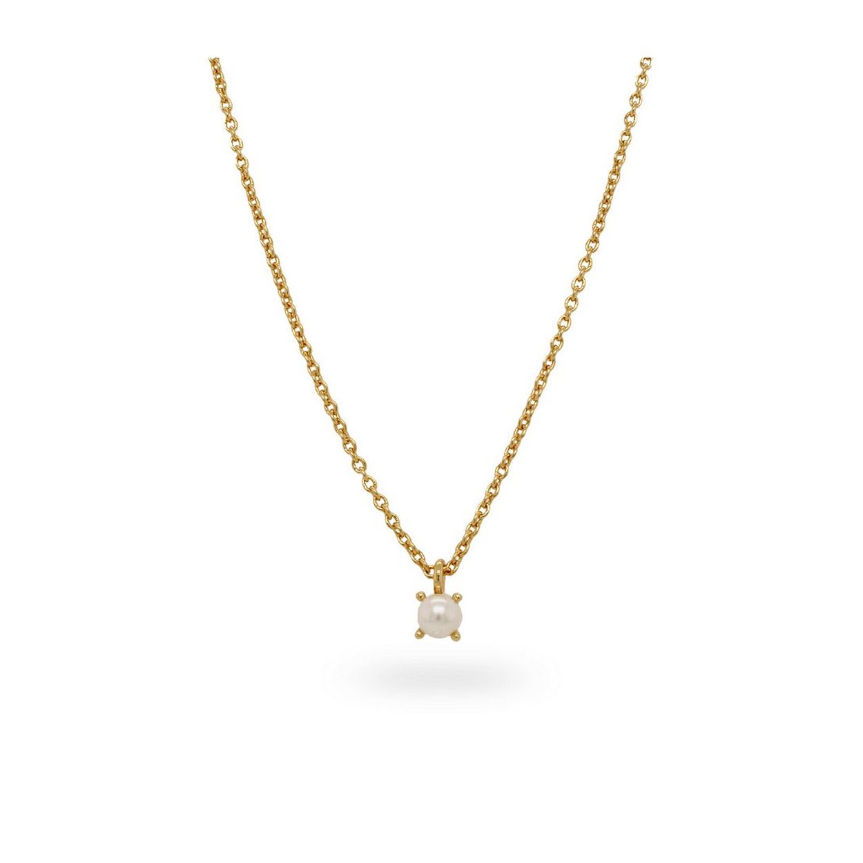 24Kae Collier met parel - 925 Sterling zilver geelgoud verguld 32405Y