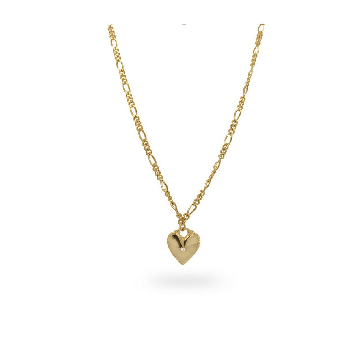 24Kae Collier met hart - 925 Sterling zilver geelgoud verguld 32408Y