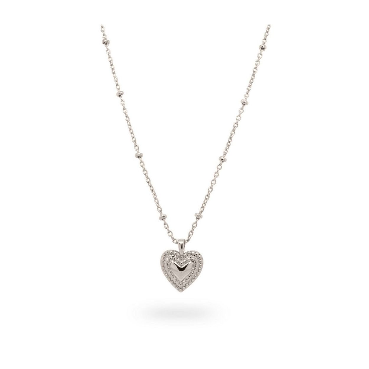 24Kae Collier met hart - 925 Sterling zilver gerhodineerd 32409S