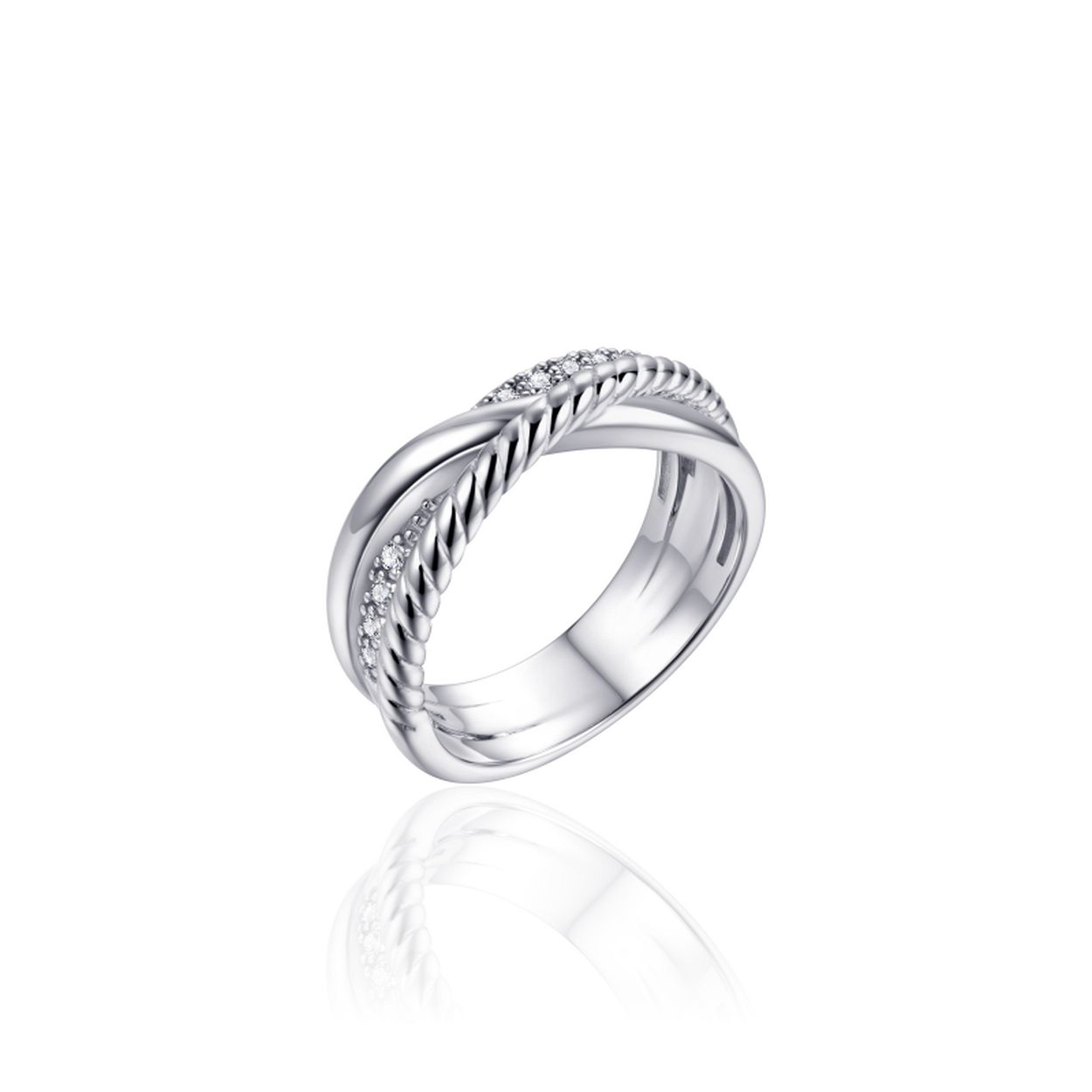 Zilveren ring - Gerhodineerd - Zirkonia - Maat 54