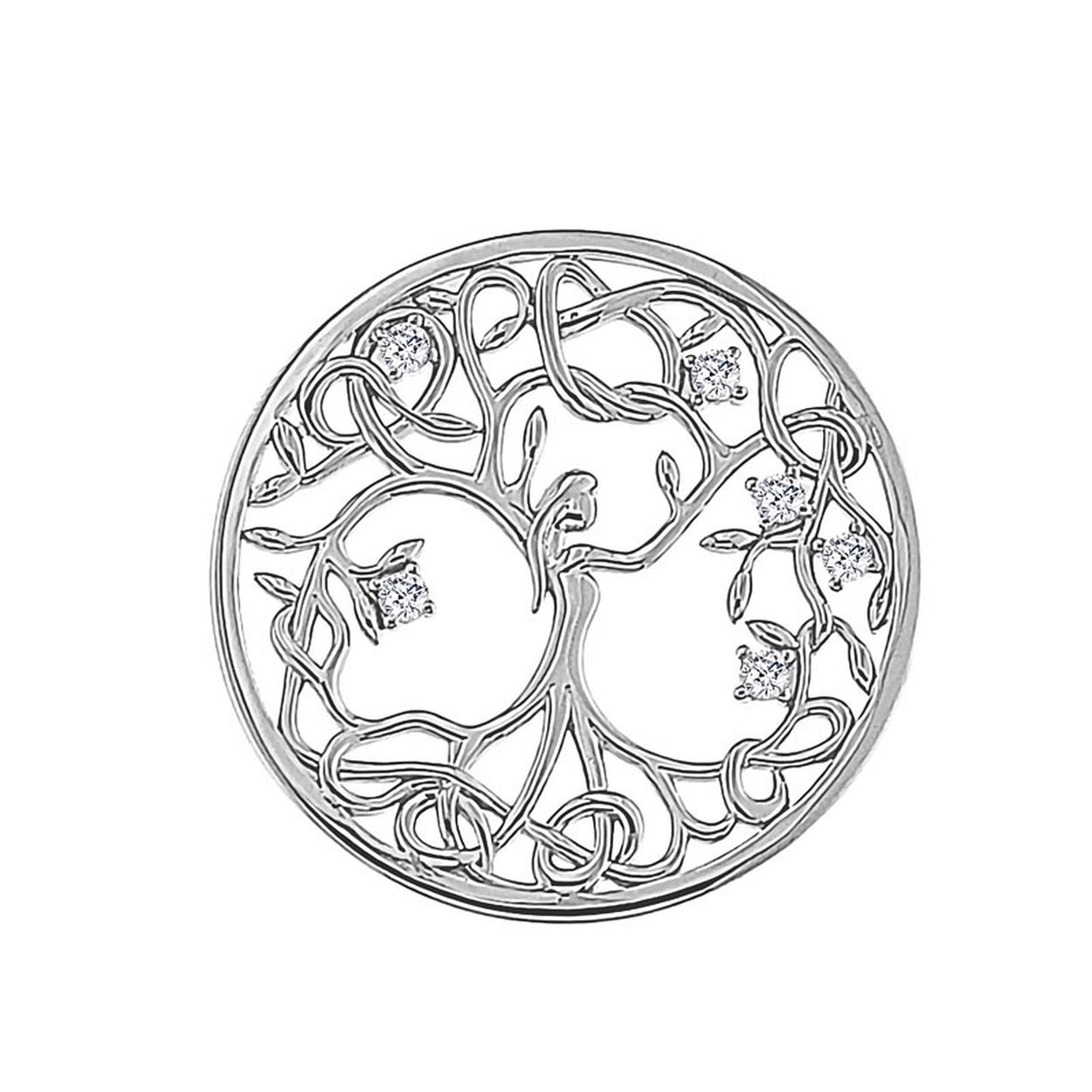 MY iMenso Grande (33mm) insignia fantasy "flat life-tree" (925/rhodium verguld)