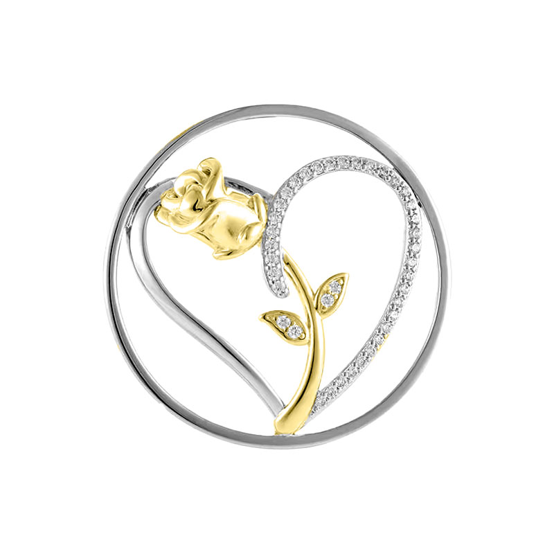 MY iMenso Grande (33mm) insignia fantasy flat "Heart & Rose" (925/rhod-gold)